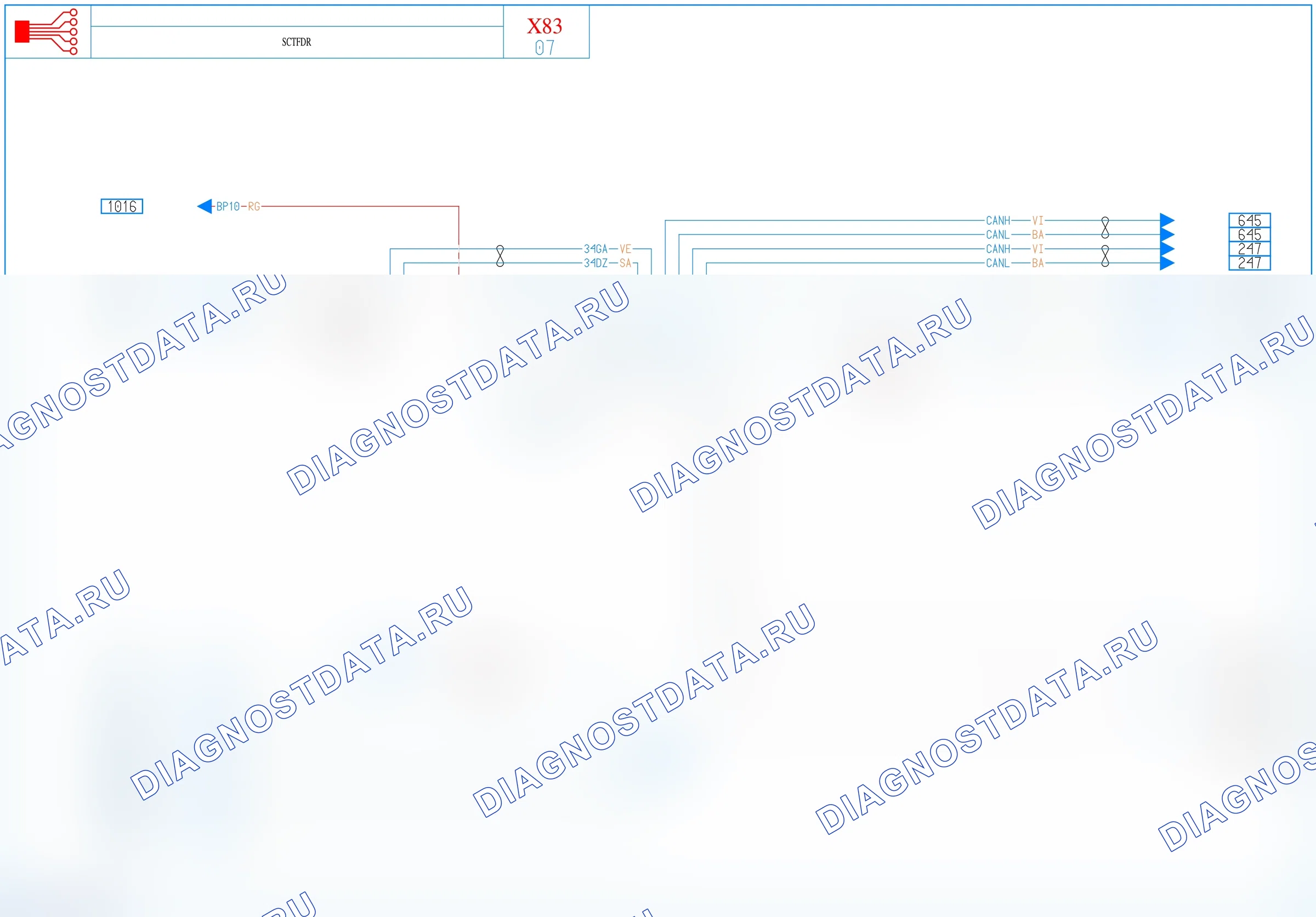 Электросхема диагностического разъёма OBD2 — для а/м с: Без система стабилизации траектории — для а/м с: Без система стабилизации траектории. Renault Trafic II рестайлинг (2006-2014)
