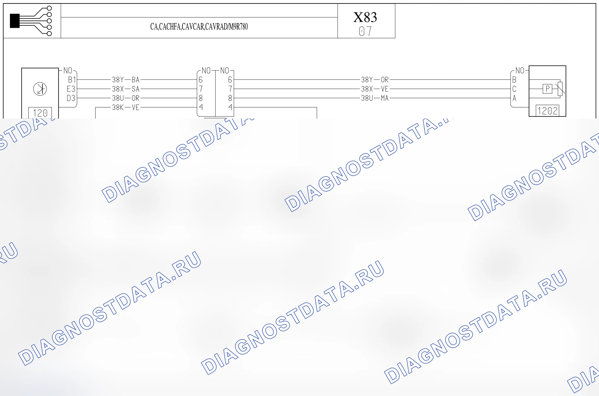 Электросхема компрессора кондиционера — для а/м с: двиг. M9R780 (2.0 dCi дизель) + CACHFA, CAVCAR, CAVRAD — для а/м с: двиг. M9R780 (2.0 dCi дизель) + CACHFA, CAVCAR, CAVRAD. Renault Trafic II рестайлинг (2006-2014)