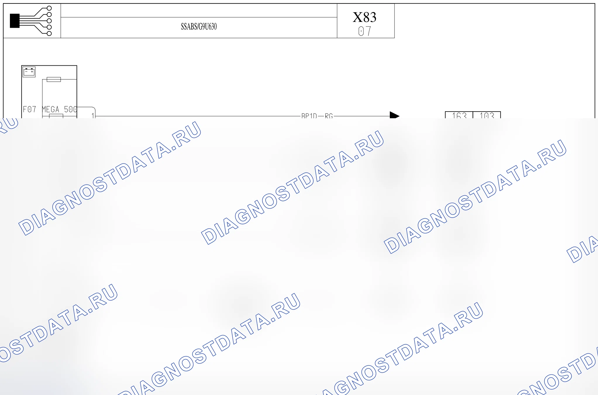 Цепь подачи "+" аккумулятора батареи — для а/м с: двиг. G9U630 (2.5 dCi дизель) + без АБС — для а/м с: двиг. G9U630 (2.5 dCi дизель) + без АБС. Renault Trafic II рестайлинг (2006-2014)