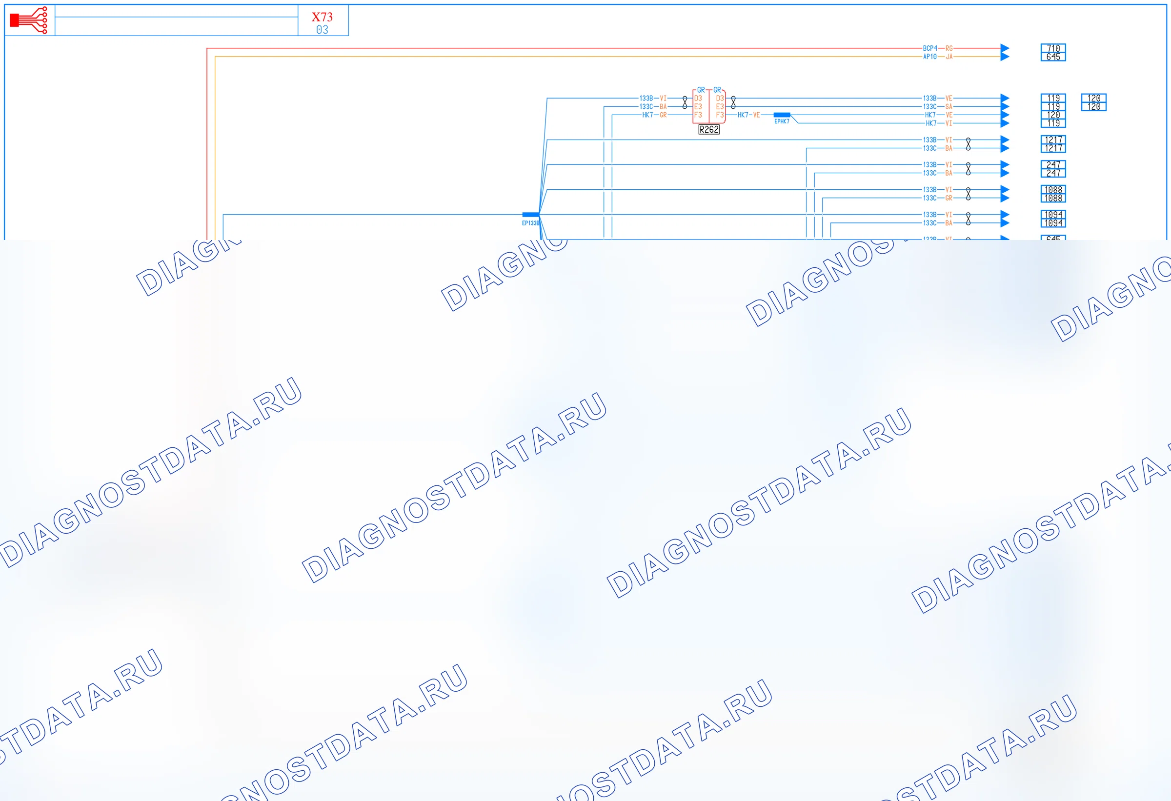 Электросхема диагностического разъёма OBD2 — для всех модификаций — для всех модификаций. Renault Vel-Satis I (2001-2009)