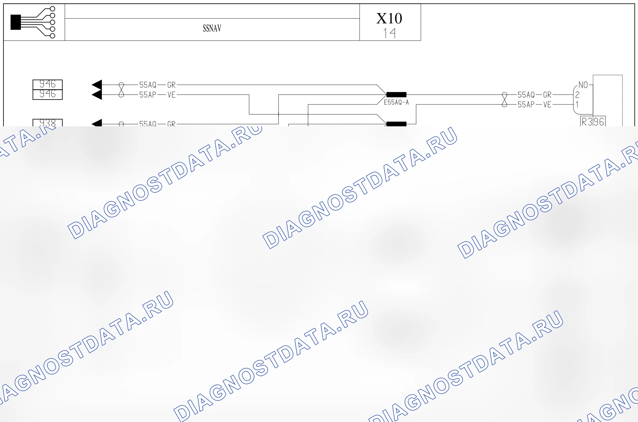 Электросхема диагностического разъёма OBD2 — для а/м с: без навигации — для а/м с: без навигации. Renault Zoe I (2012-2019)