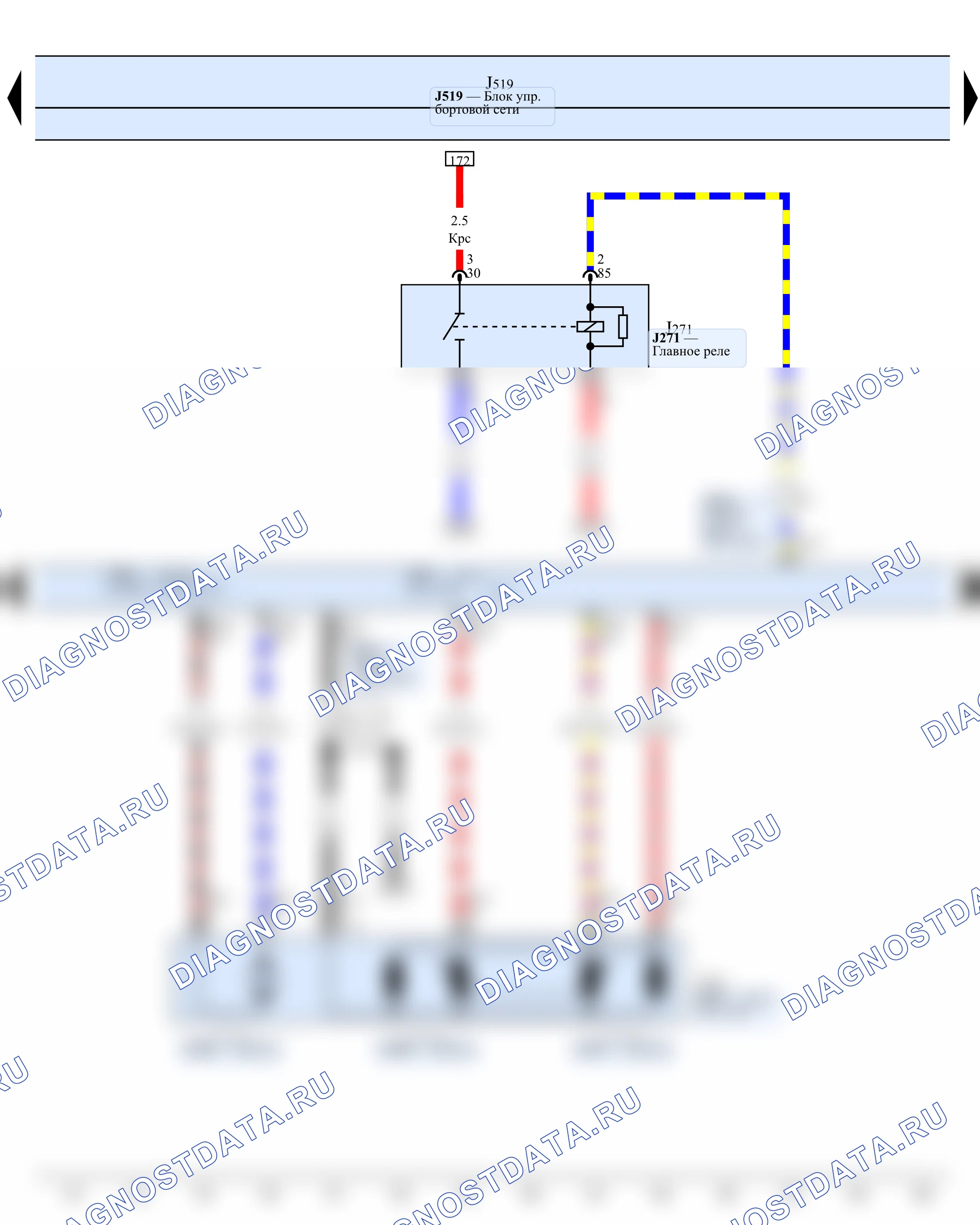 Система управления двигателем (впрыск, зажигание) — Главное реле (двигатель CFNA), 2015 — Главное реле (двигатель CFNA), 2015. SEAT Toledo Iv (2012-2019)