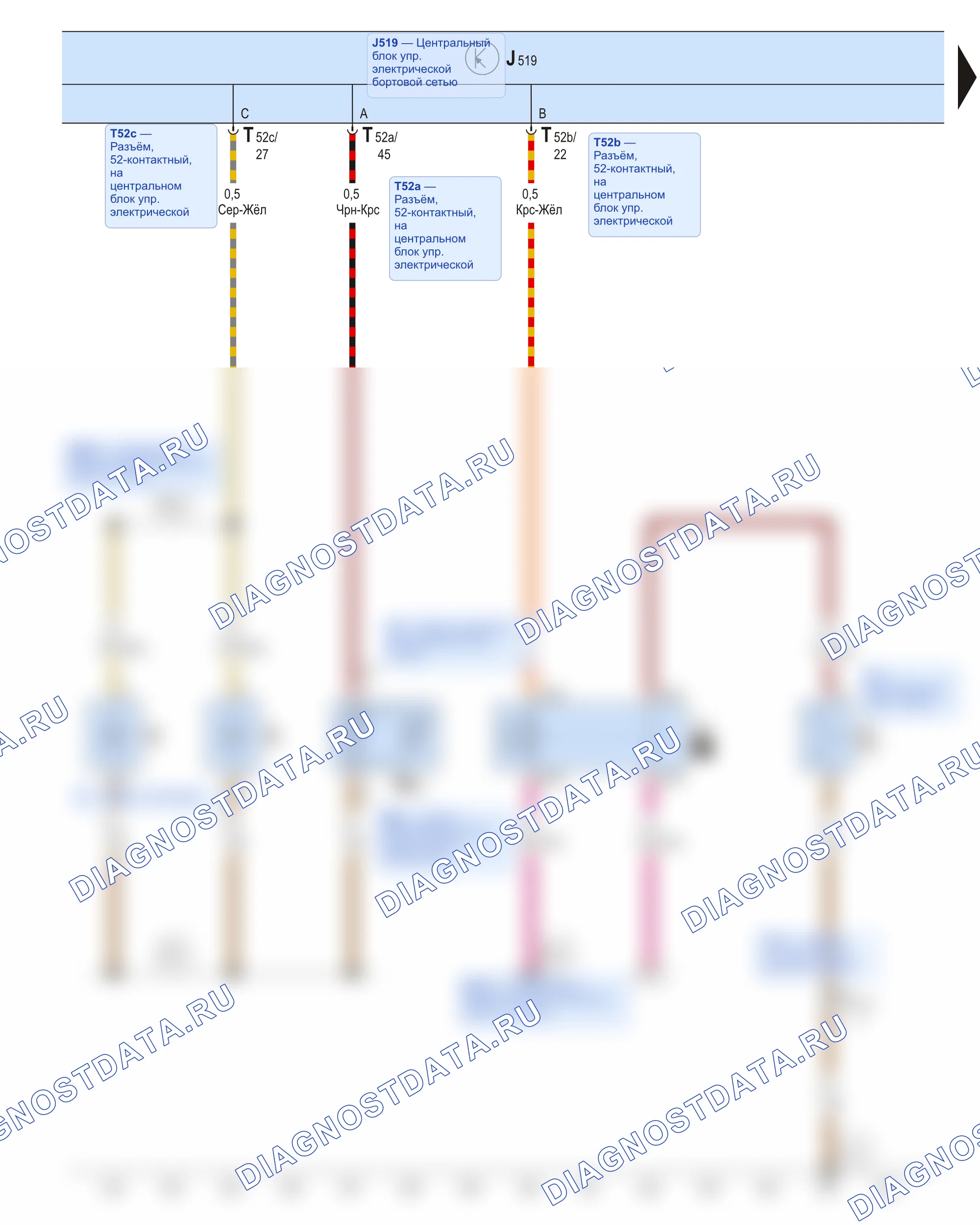Наружное освещение (фары, фонари) — Лампы накаливания третьей лампы сигнала торможения, 2009 — Лампы накаливания третьей лампы сигнала торможения, 2009, Схема 1 из 2. Skoda Superb Ii (2008-2013)