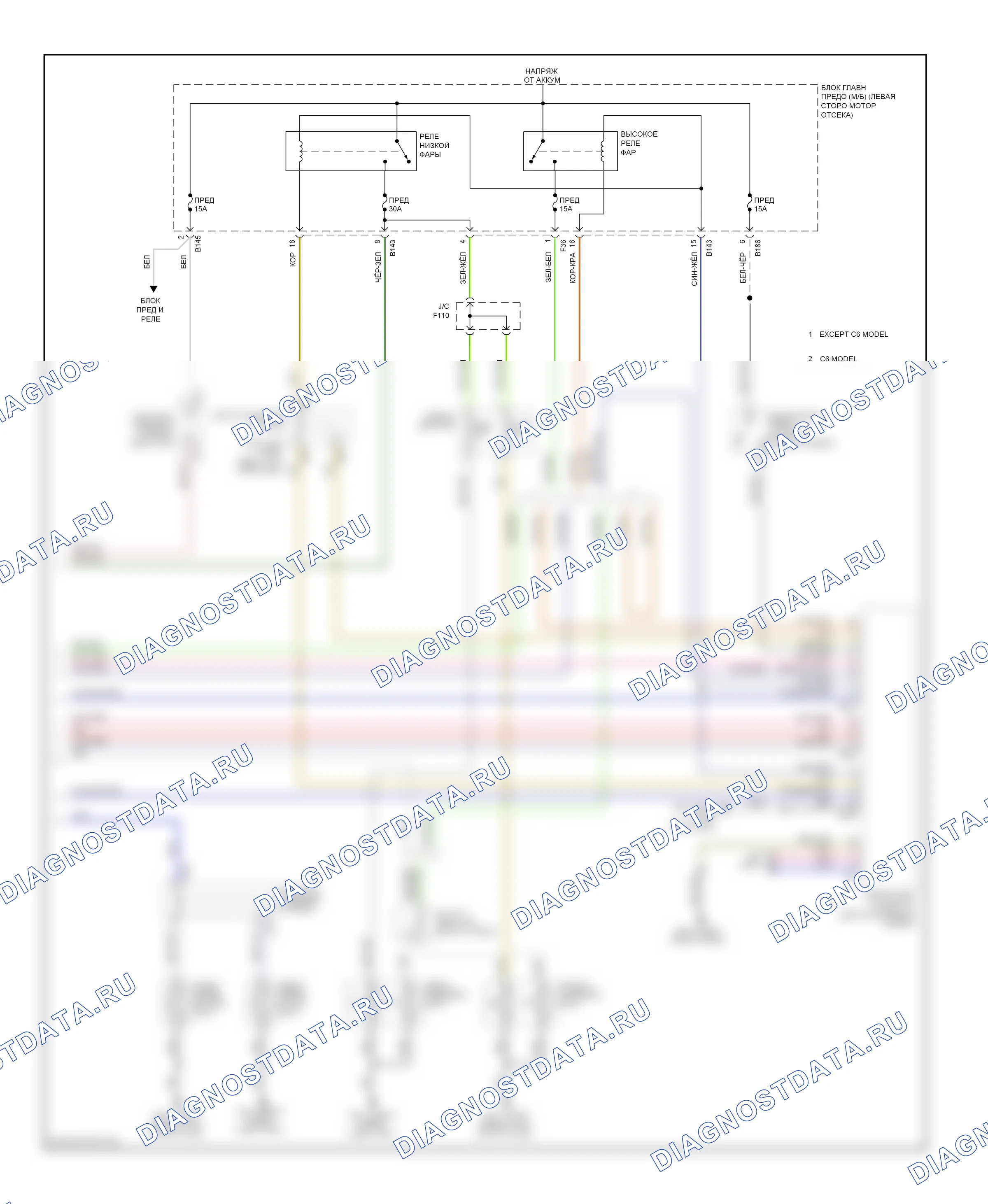 Фары — Электросхема фар — Электросхема фар (2 из 2). Subaru Forester SH рестайлинг (2010-2013)