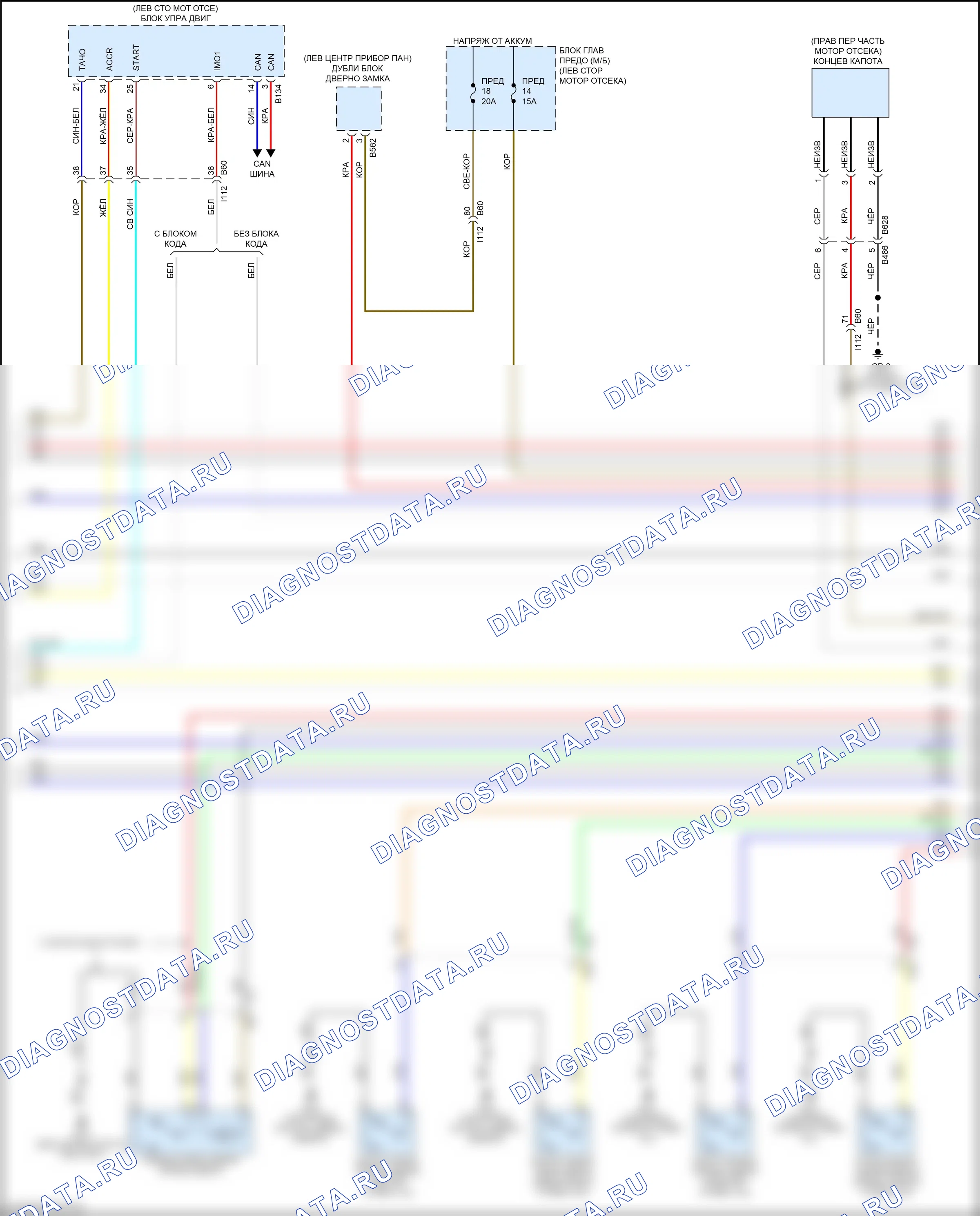 Центральный замок — Электросхема центрального замка, с системой бесключевого доступа — Электросхема центрального замка, с системой бесключевого доступа (2 из 5). Subaru Forester SK (2018-2021)