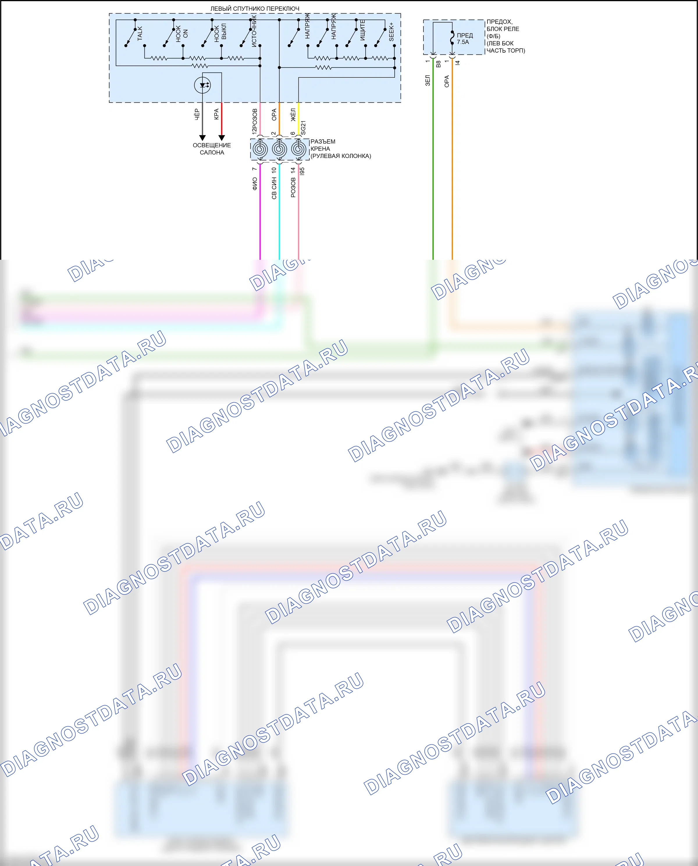 Магнитола — Электросхема магнитолы, без аудио усилителя и телематики — Электросхема магнитолы, без аудио усилителя и телематики (3 из 3). Subaru Outback BT рестайлинг (2022-2024)