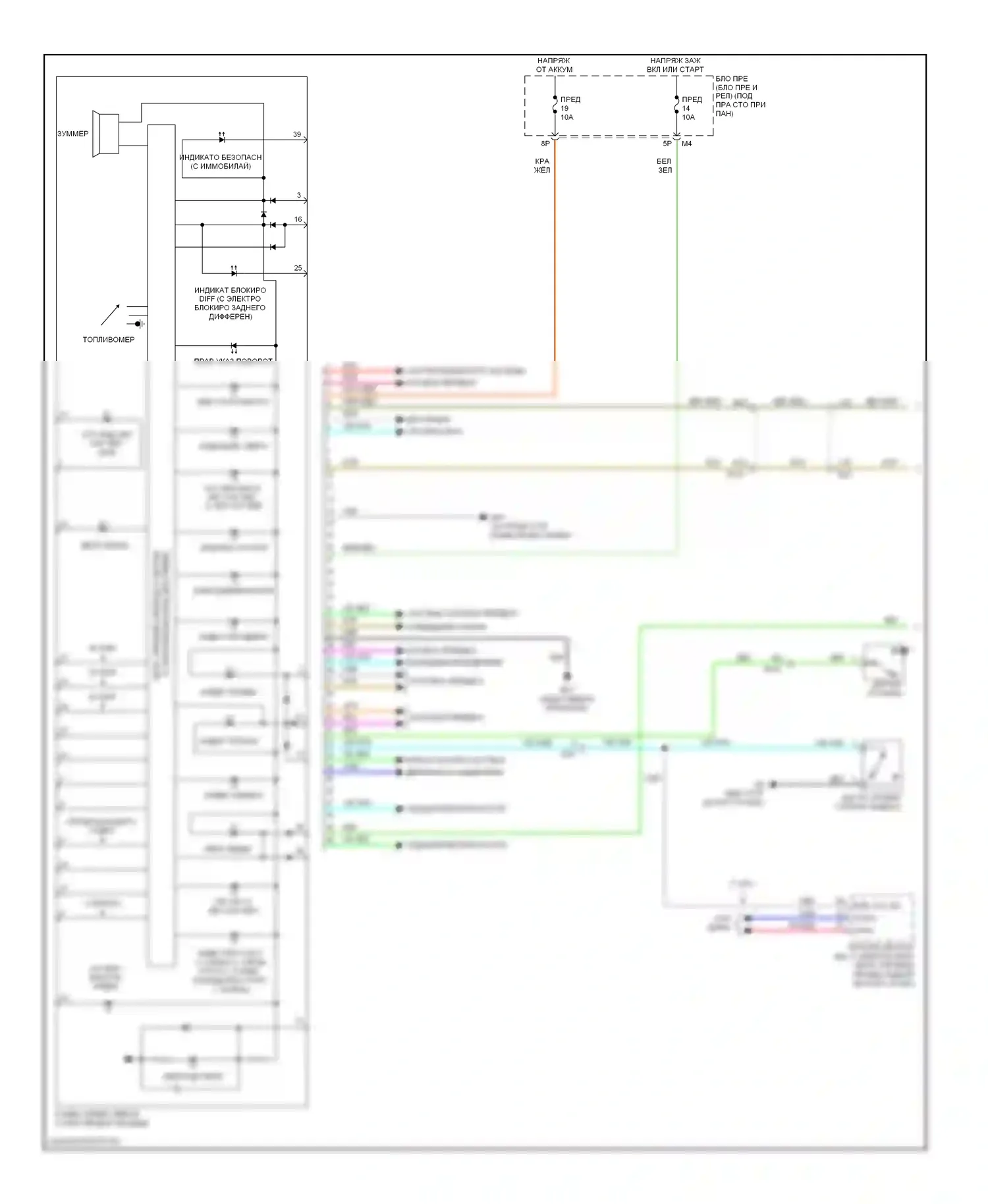 Приборная панель — Электросхема приборной панели — Электросхема приборной панели (1 из 2). Suzuki Equator I (2008-2012)