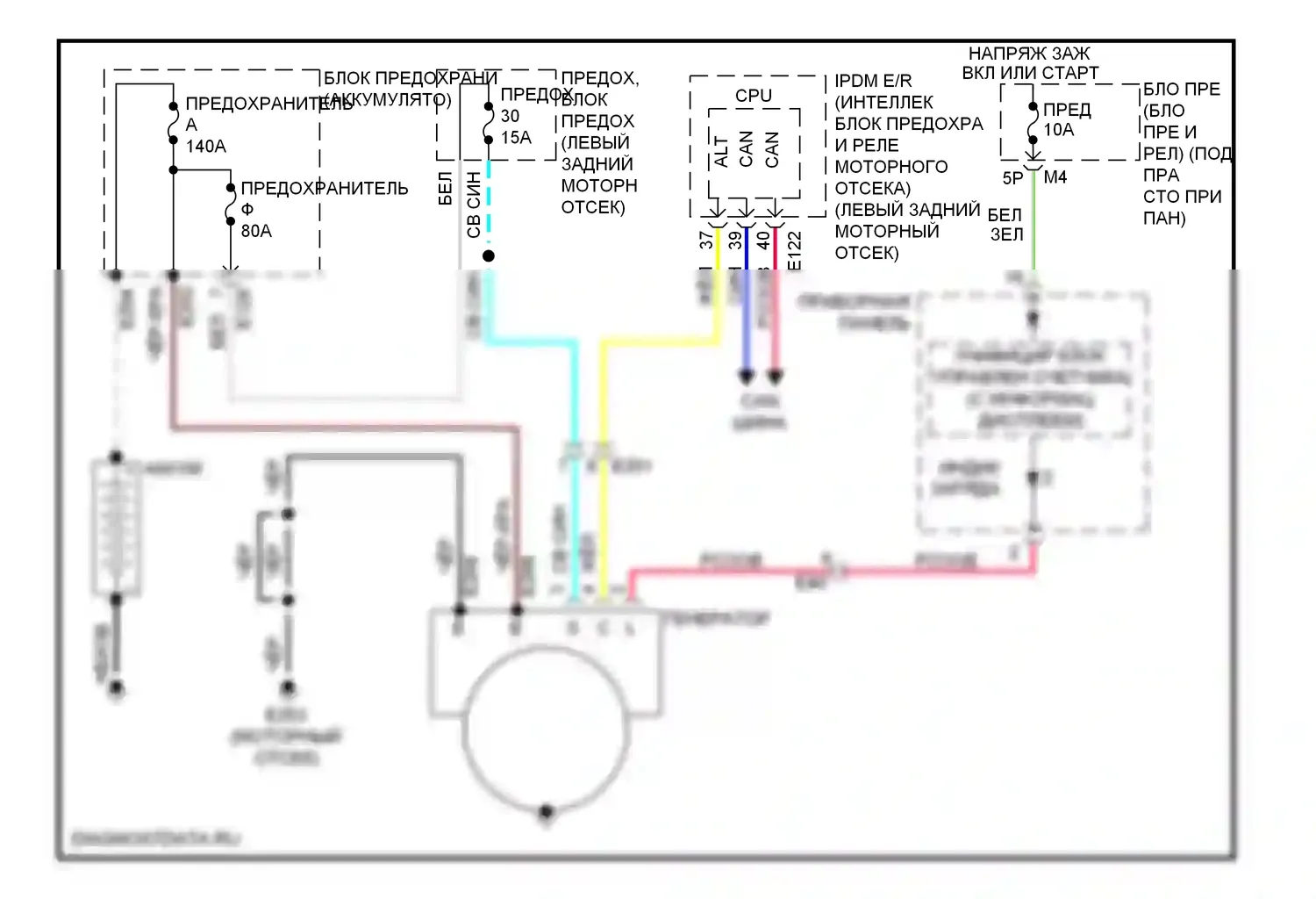 Стартер/генератор 4.0л — 4.0l, электросхема генератора — 4.0l, электросхема генератора. Suzuki Equator I (2008-2012)