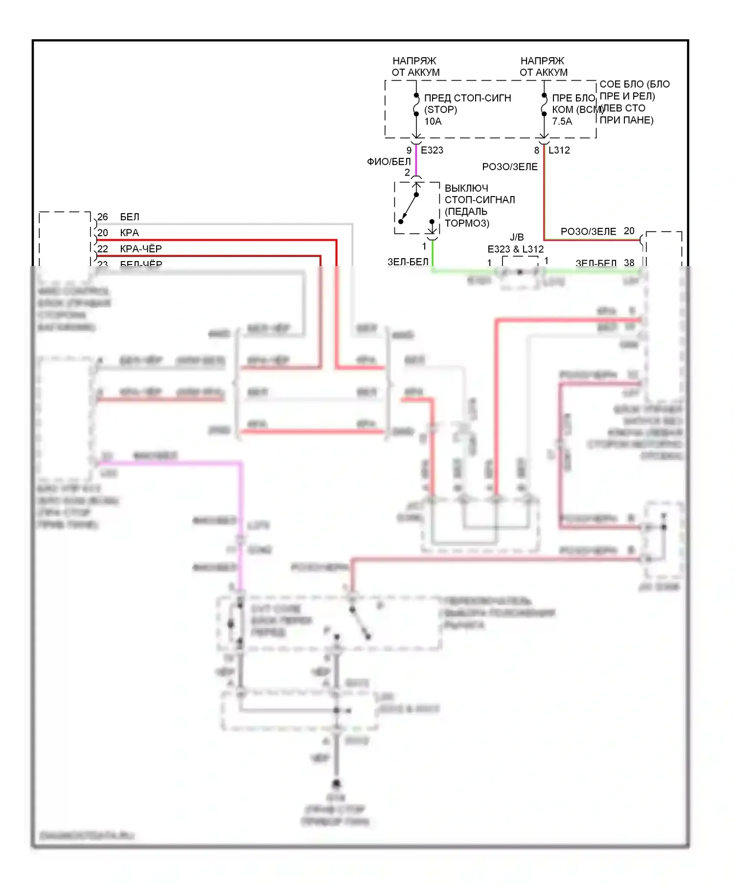 Блокировка селектора — Электросхема блокировки селектора — Электросхема блокировки селектора. Suzuki Kizashi I (2009-2014)
