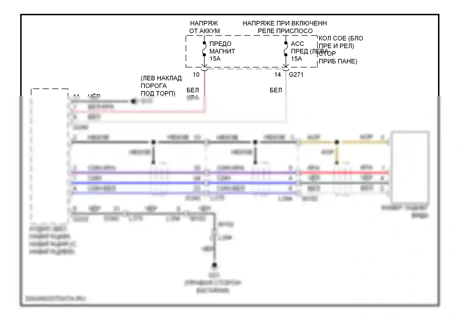 Системы помощи водителю — Электросхема камеры заднего вида — Электросхема камеры заднего вида. Suzuki Kizashi I (2009-2014)