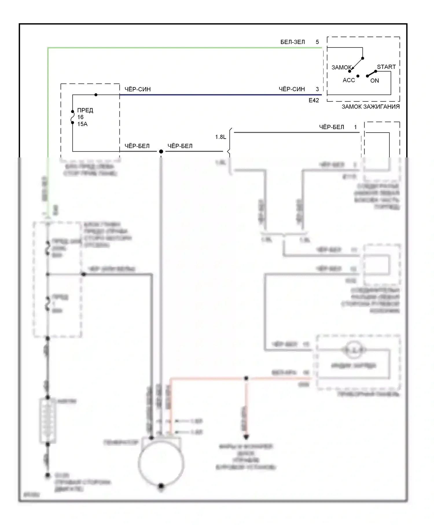 Стартер/генератор — Электросхема генератора — Электросхема генератора. Suzuki Sidekick I (1988-1998)