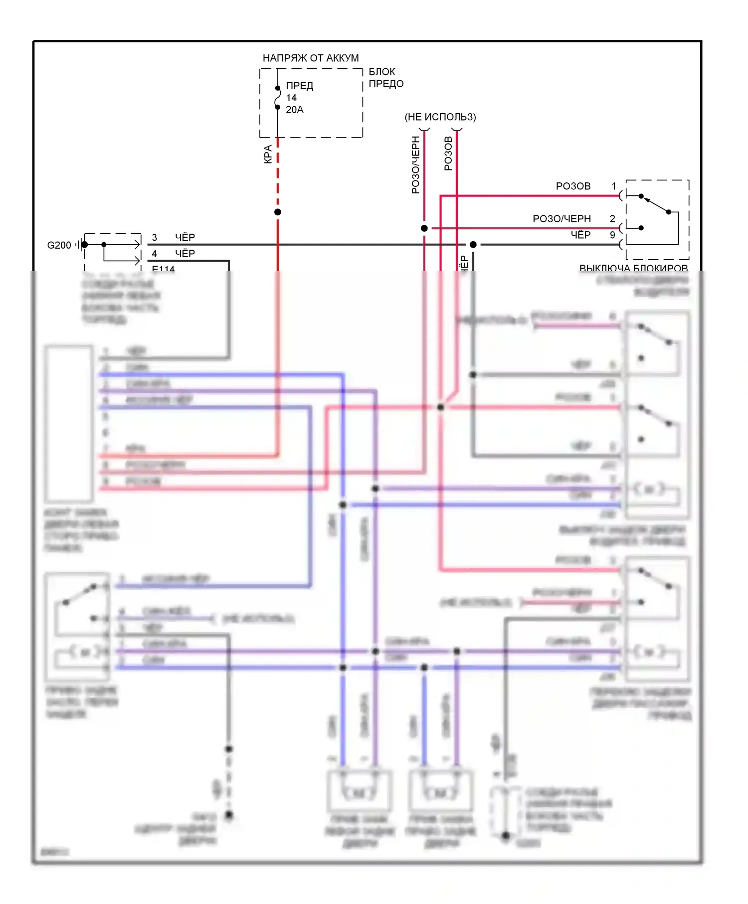 Центральный замок 1.8л — 1.8l, электросхема замка двери питания — 1.8l, электросхема замка двери питания. Suzuki Sidekick I (1988-1998)