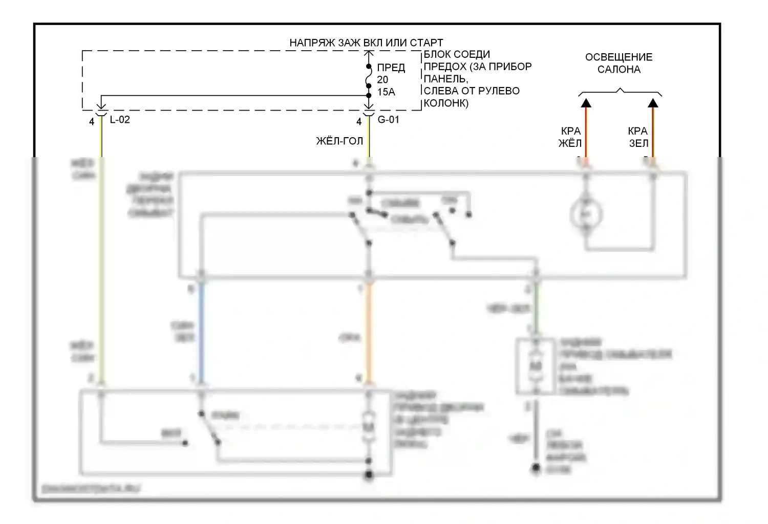 Дворники и омыватели — Электросхема задних дворников и омывателей — Электросхема задних дворников и омывателей. Suzuki Swift II рестайлинг (1995-2003)
