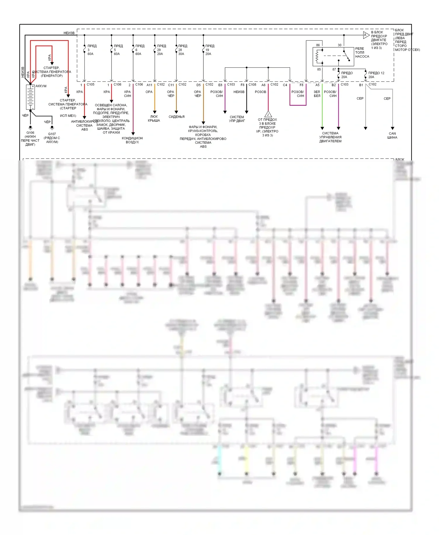 Блок предохранителей и реле — Электросхема блока предохранителей реле — Электросхема блока предохранителей реле (1 из 3). Suzuki Verona I (2003-2006)