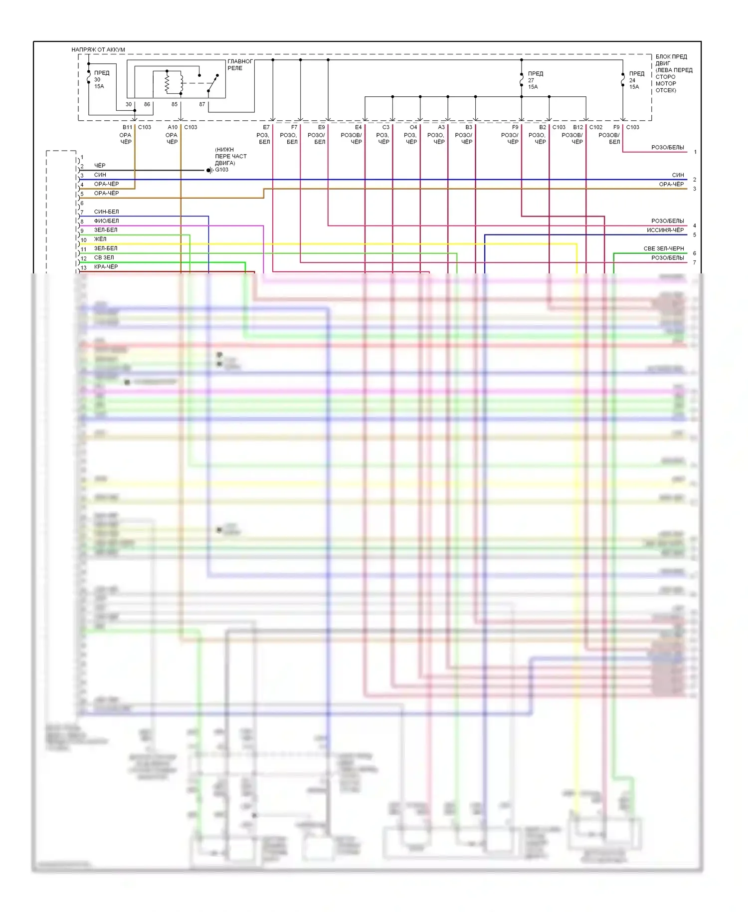 Двигатель — Электросхема двигателя 2.5l — Электросхема двигателя 2.5l (1 из 4). Suzuki Verona I (2003-2006)