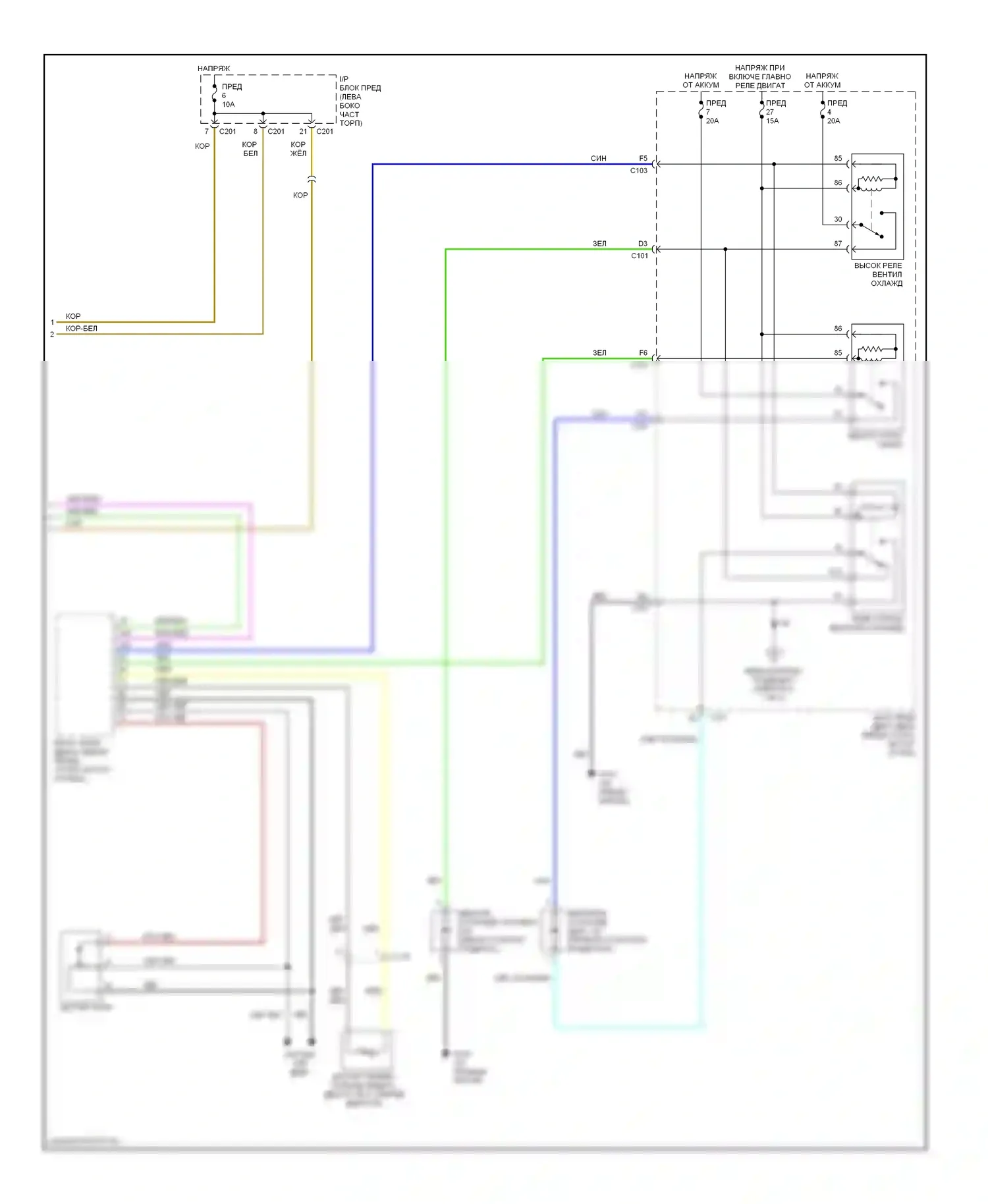 Кондиционирование воздуха — Электросхема климат контроля — Электросхема климат контроля (2 из 2). Suzuki Verona I (2003-2006)
