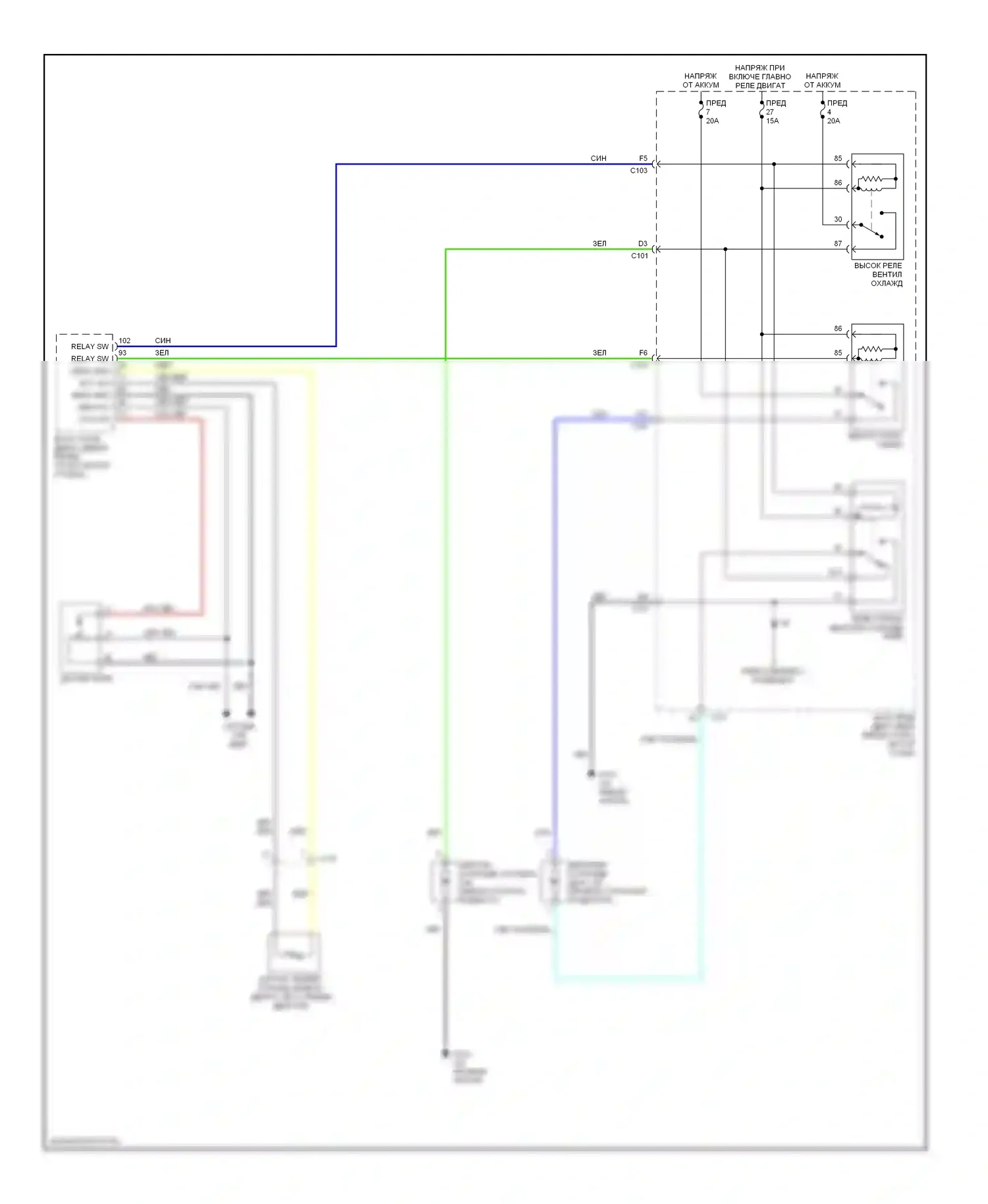 Вентилятор охлаждения — Электросхема вентилятора охлаждения — Электросхема вентилятора охлаждения. Suzuki Verona I (2003-2006)