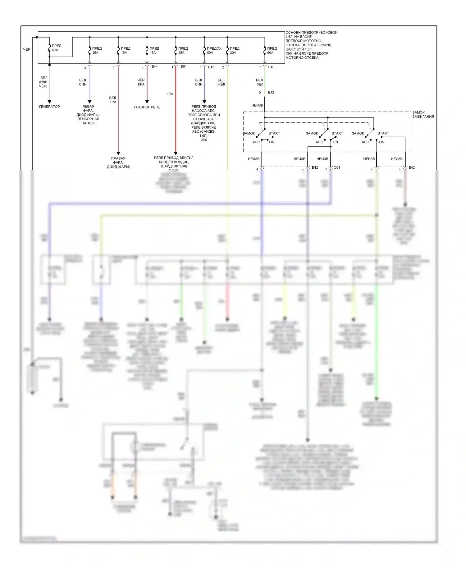 Блок предохранителей и реле — Электросхема блока предохранителей реле — Электросхема блока предохранителей реле. Suzuki X-90 I (1995-2000)