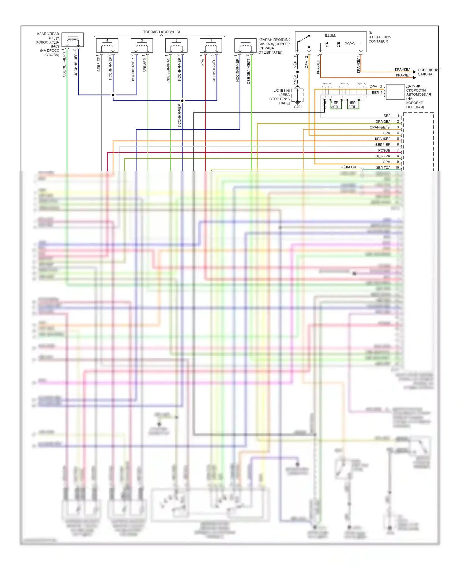 Двигатель — Электросхема двигателя 1.6ls, 4-ступенчатая автоматическая коробка передач — Электросхема двигателя 1.6ls, 4-ступенчатая автоматическая коробка передач (3 из 3). Suzuki X-90 I (1995-2000)