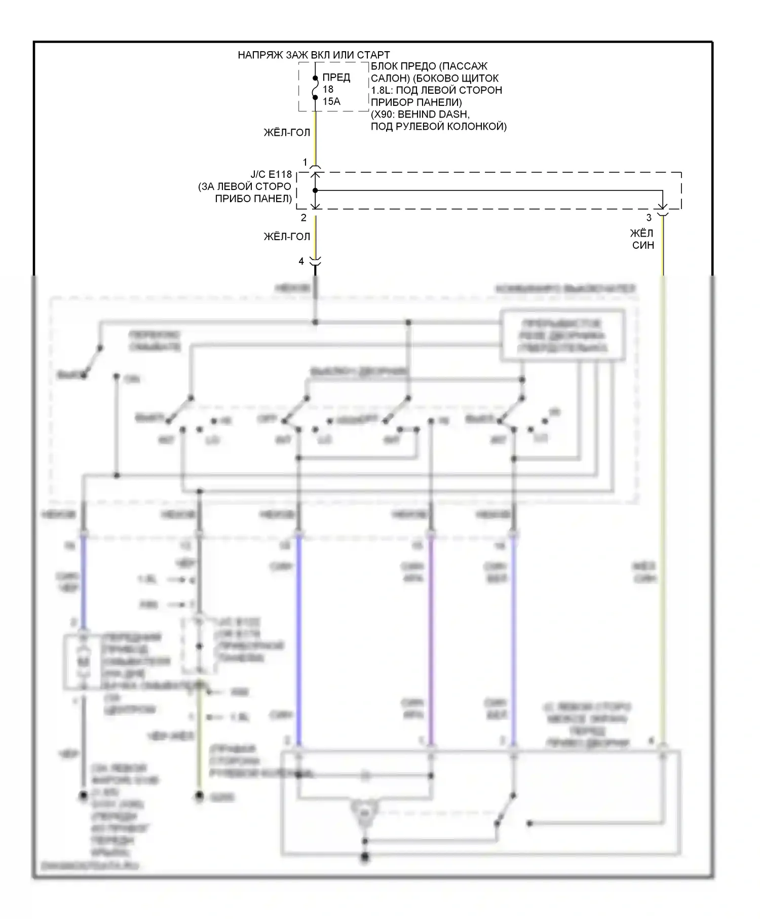 Дворники и омыватели — Электросхема передних дворников и омывателей — Электросхема передних дворников и омывателей. Suzuki X-90 I (1995-2000)