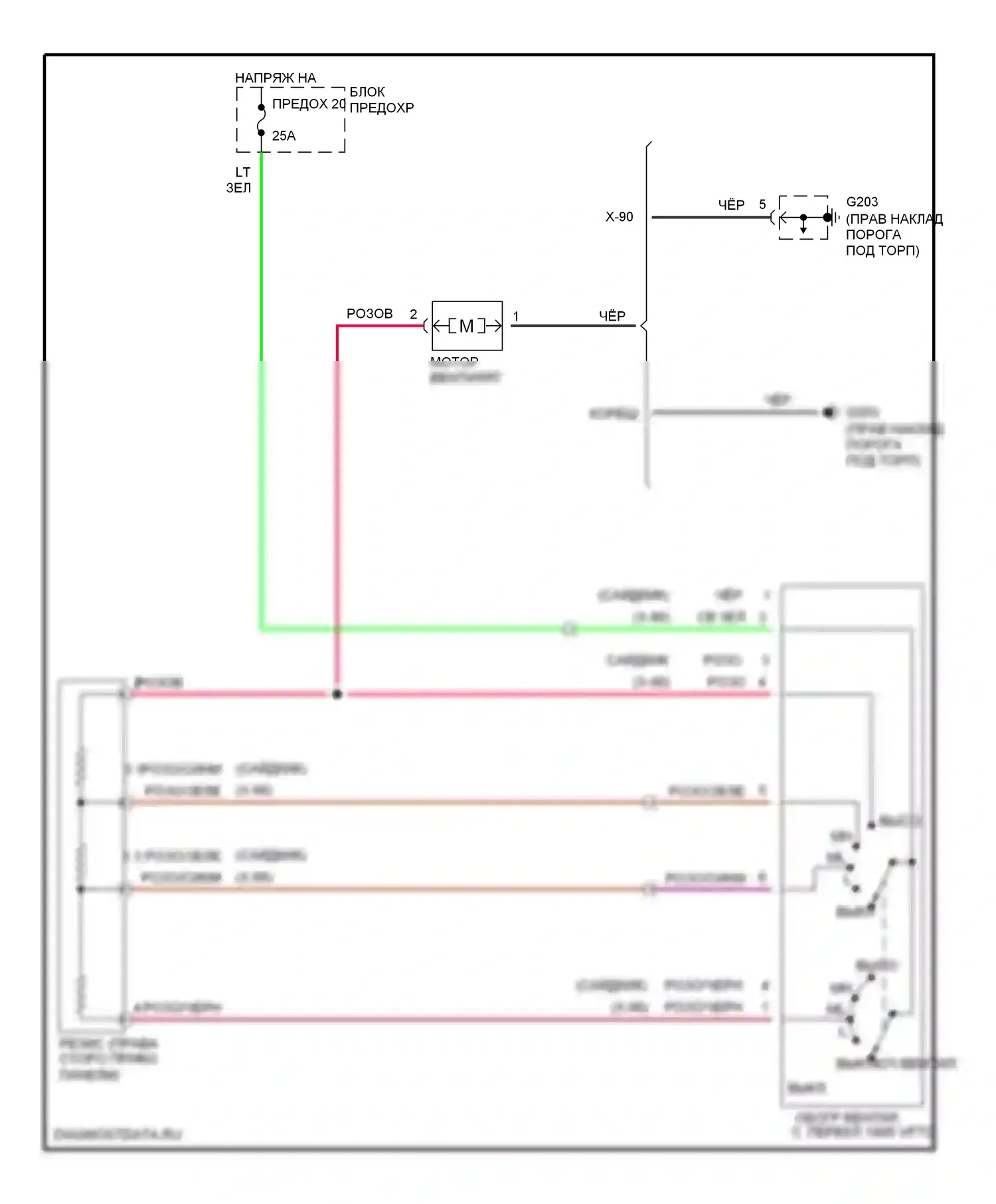 Кондиционирование воздуха — Электросхема нагревателя — Электросхема нагревателя. Suzuki X-90 I (1995-2000)