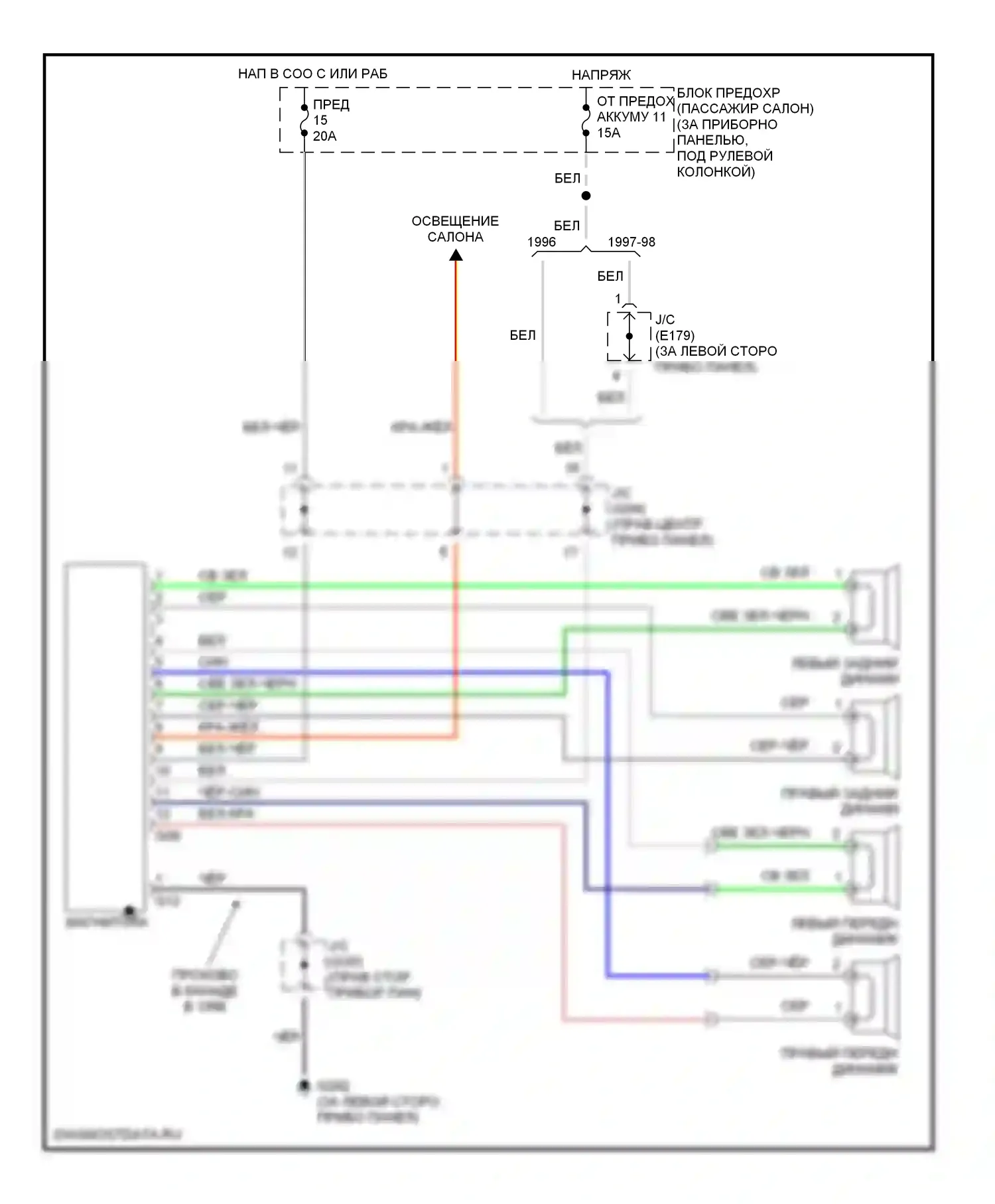 Магнитола — Магнитола электросхем — Магнитола электросхем. Suzuki X-90 I (1995-2000)