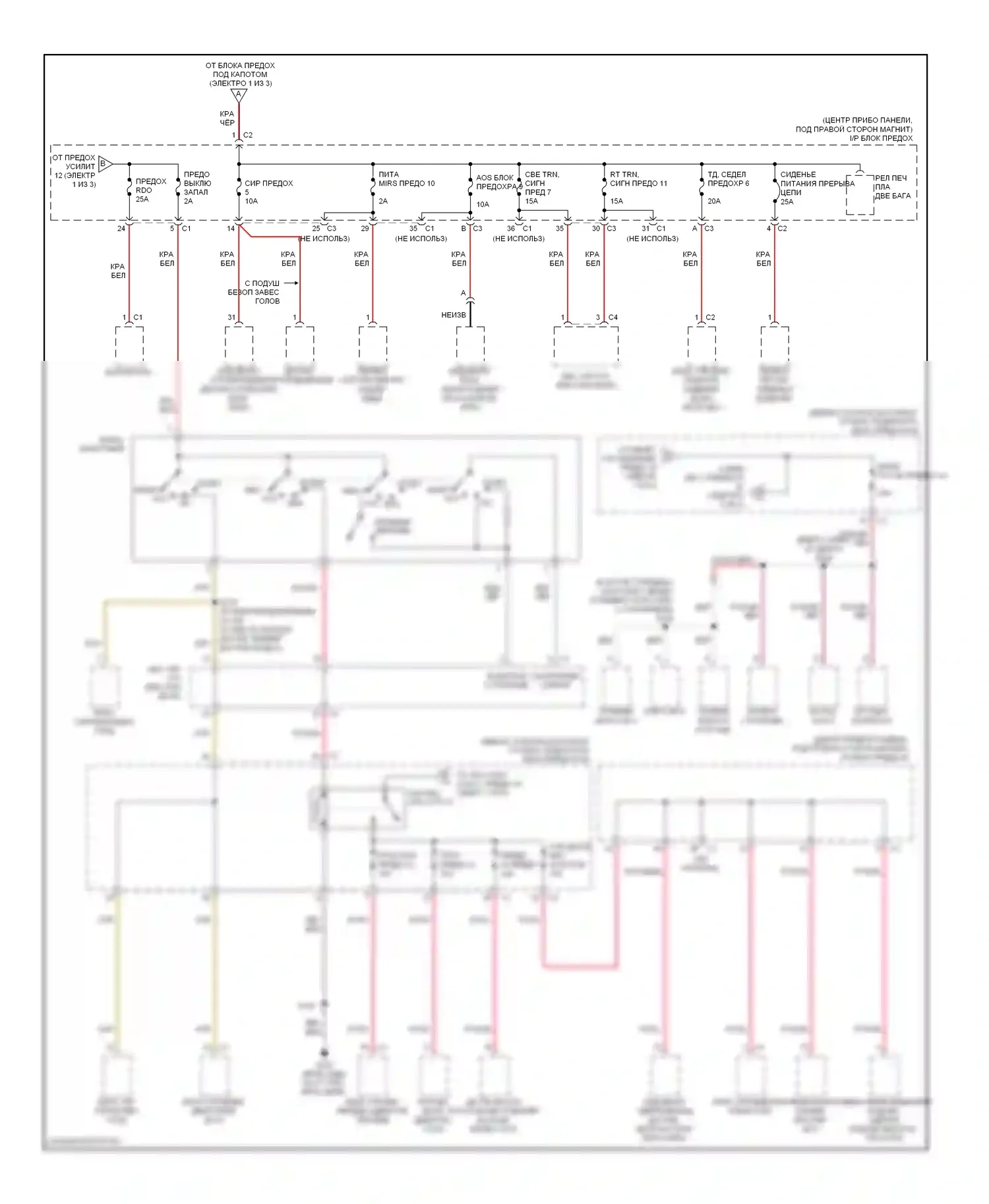 Блок предохранителей и реле — Электросхема блока предохранителей реле — Электросхема блока предохранителей реле (2 из 3). Suzuki XL7 I (1998-2009)