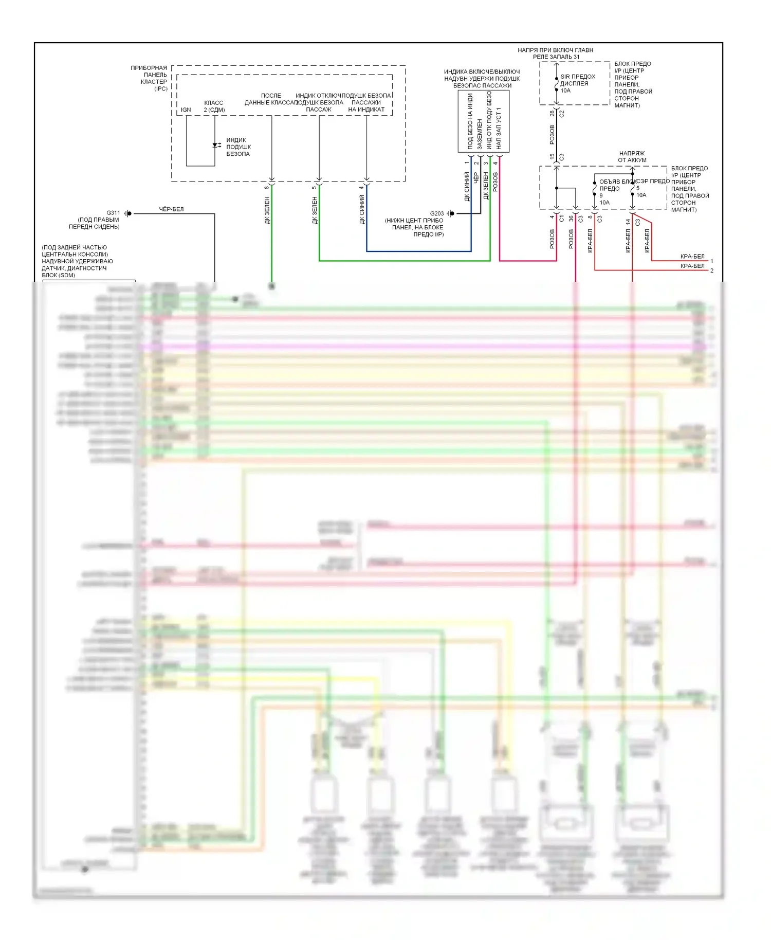 Подушки безопасности — Электросхема подушек безопасности — Электросхема подушек безопасности (1 из 2). Suzuki XL7 I (1998-2009)