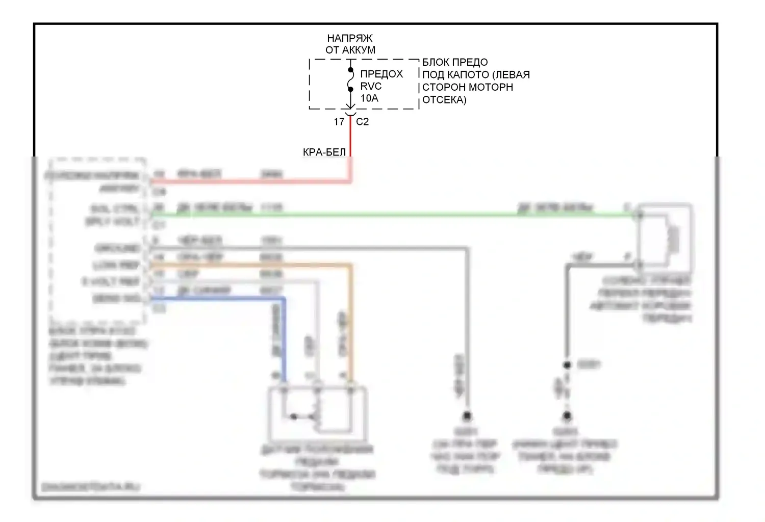 Блокировка селектора — Электросхема блокировки селектора — Электросхема блокировки селектора. Suzuki XL7 II (2006-2009)