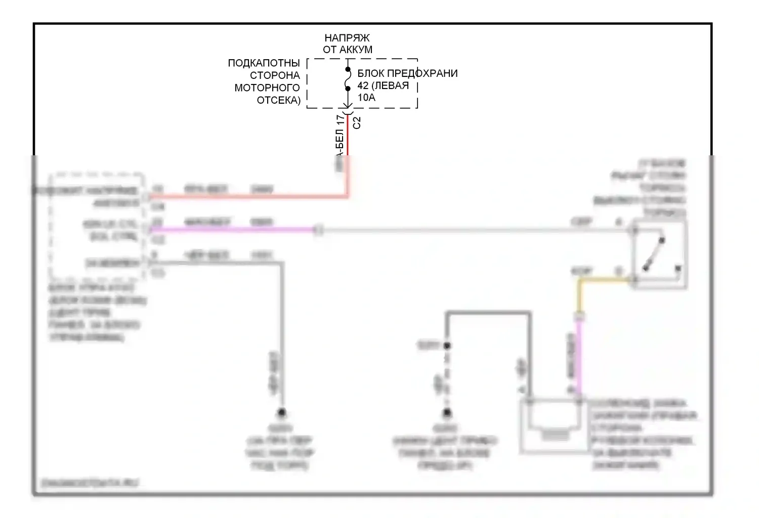 Блокировка селектора — Электросхема электромагнита замка зажигания — Электросхема электромагнита замка зажигания. Suzuki XL7 II (2006-2009)