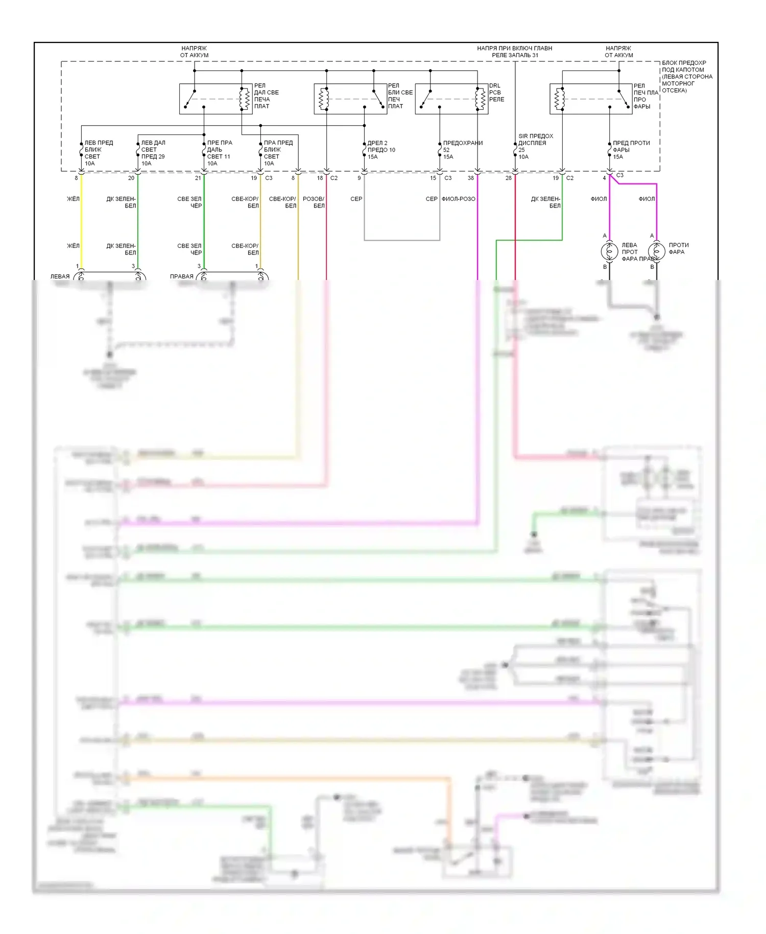 Фары — Электросхема фар — Электросхема фар. Suzuki XL7 II (2006-2009)