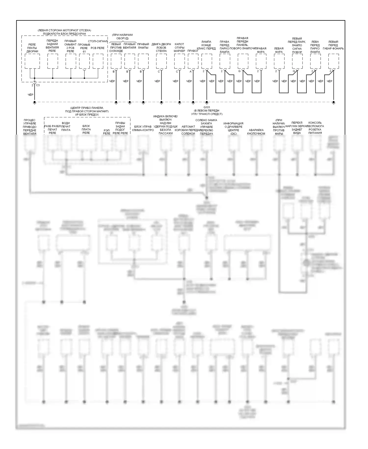 Точки подключения масс — Электросхема разводки массы — Электросхема разводки массы (2 из 2). Suzuki XL7 II (2006-2009)
