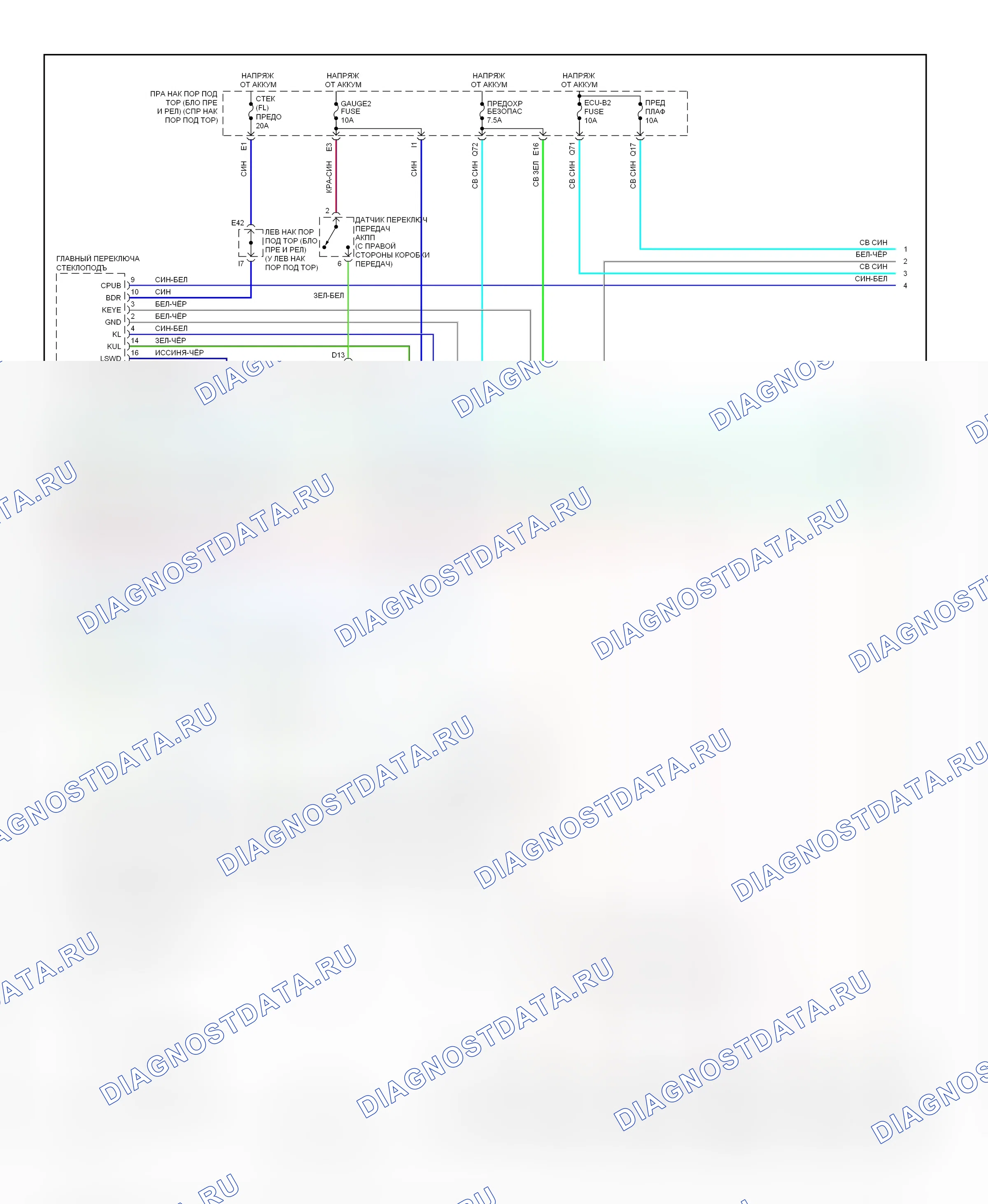Центральный замок — Электросхема центрального замка — Электросхема центрального замка (2 из 3). Toyota Land Cruiser 100 рестайлинг 2 (2005-2007)
