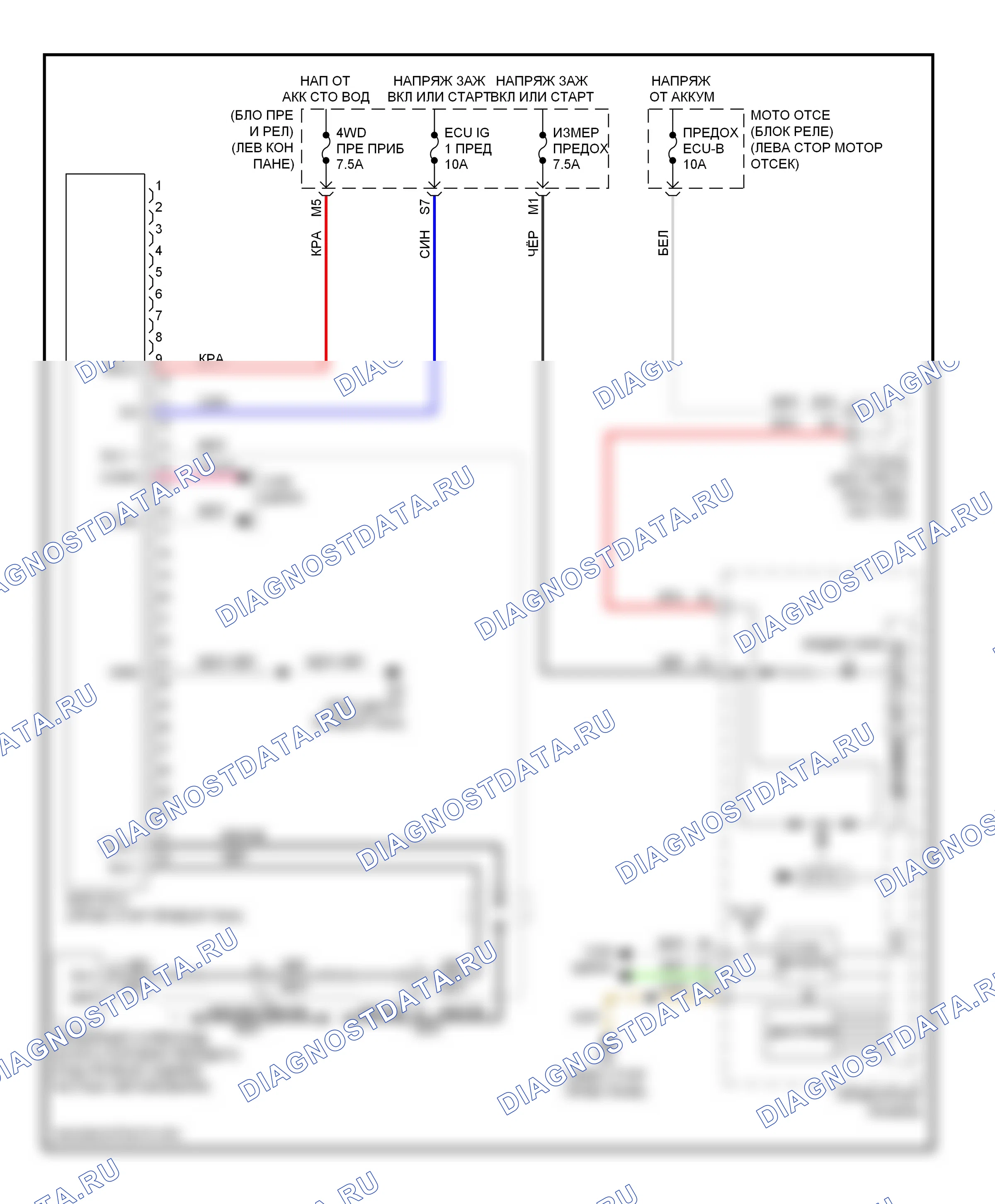Коробка передач 1.8л — 1.8l, 4wd электросхема — 1.8l, 4wd электросхема. Toyota Matrix E140 (2008-2014)