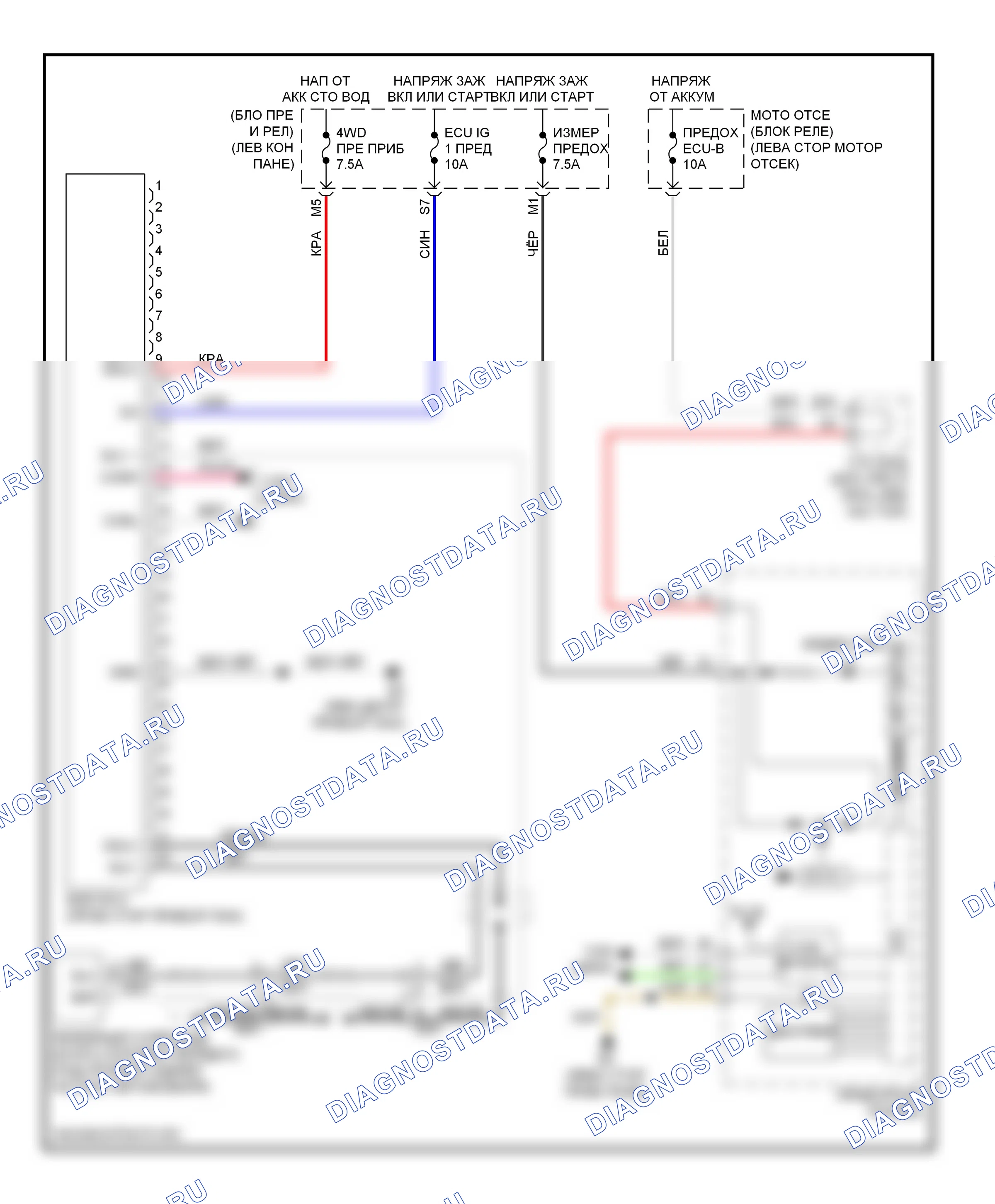 Коробка передач 2.4л — 2.4l, 4wd электросхема — 2.4l, 4wd электросхема. Toyota Matrix E140 (2008-2014)
