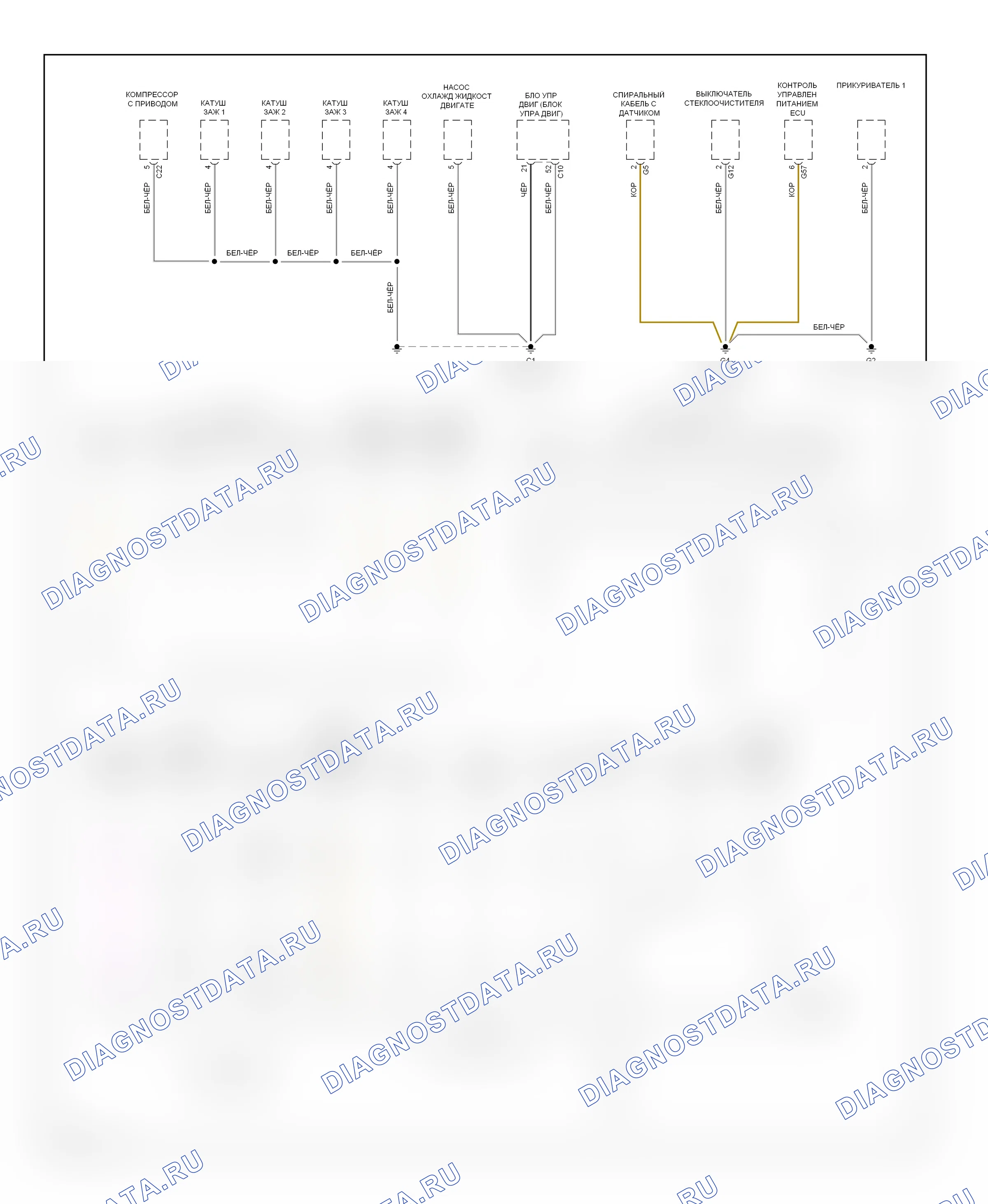 Точки подключения масс — Электросхема точек подключения масс — Электросхема точек подключения масс (3 из 4). Toyota Prius C I (2011-2015)