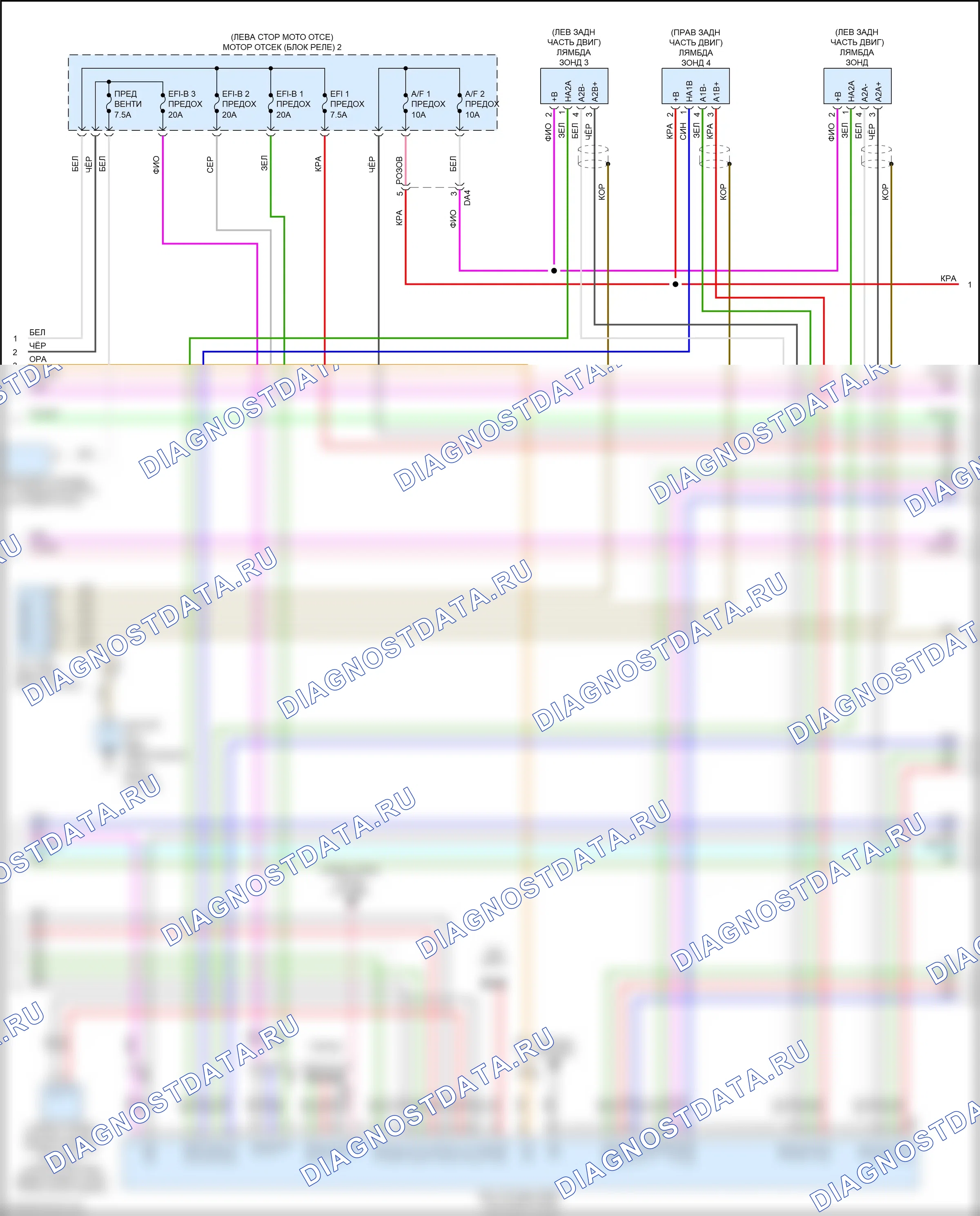 Двигатель — Электросхема двигателя 3.4л турбо, электросхема органов управления двигателем — Электросхема двигателя 3.4л турбо, электросхема органов управления двигателем (3 из 8). Toyota Sequoia III (2022-2024)