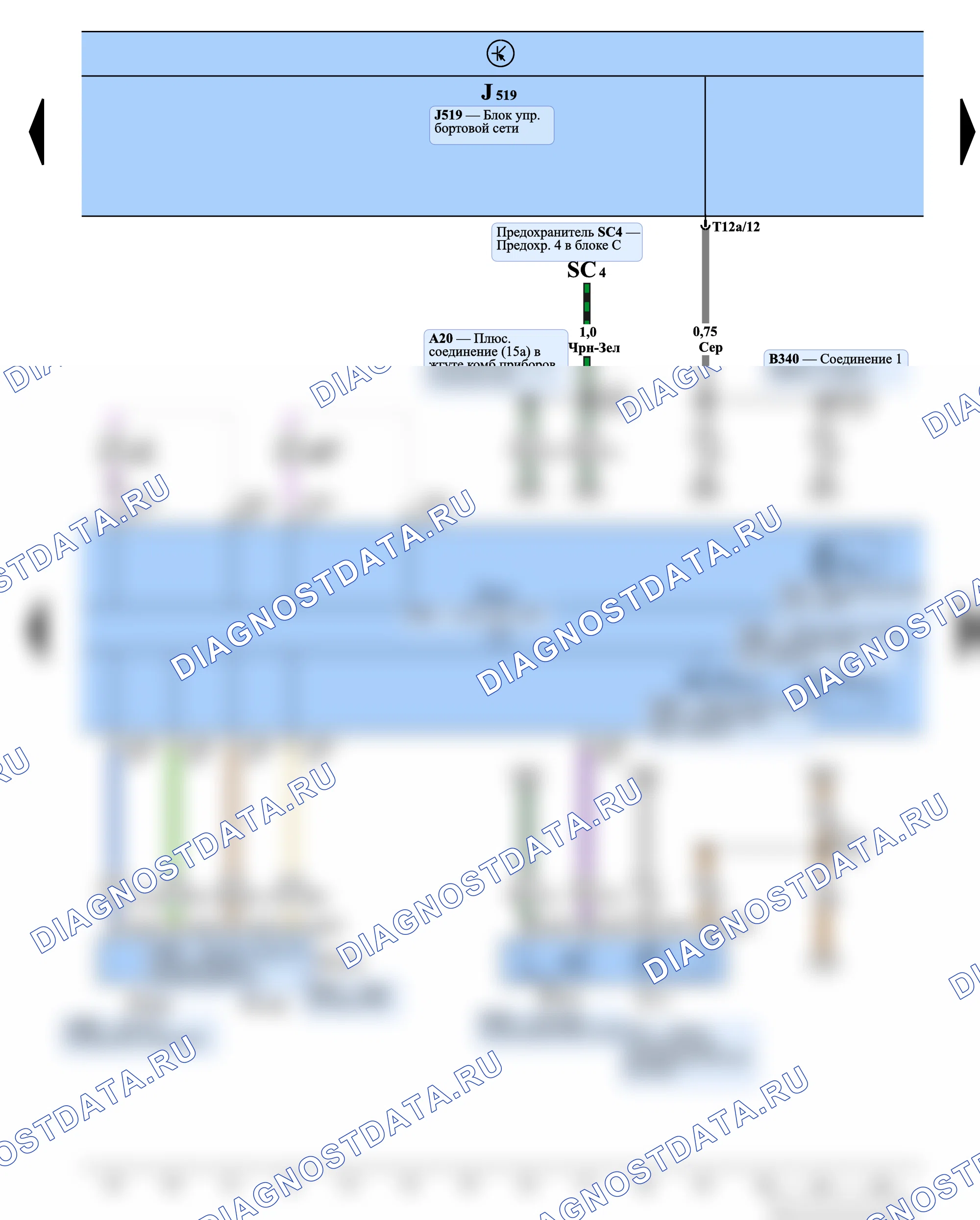 Тормозная система (ABS/ASR/ESP) — Блок управления ABS, 2008 — Блок управления ABS, 2008, Схема 6 из 7. Volkswagen Eos I (2006-2011)