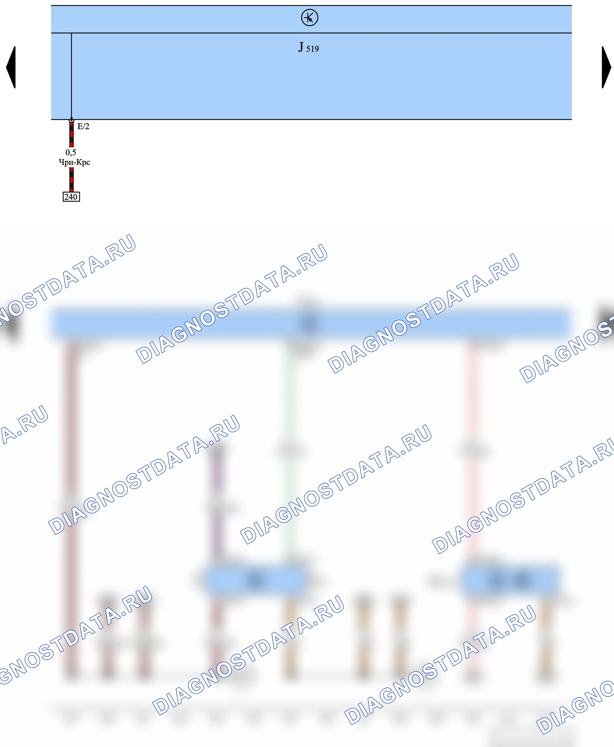 Прочие электросхемы — 2,0 л - турбодизель Common Rail / 103 к Вт, код двигателя CBDB (двигатель CBDB), 2009 — 2,0 л - турбодизель Common Rail / 103 к Вт, код двигателя CBDB (двигатель CBDB), 2009, Схема 16 из 18. Volkswagen Jetta V (2005-2011)