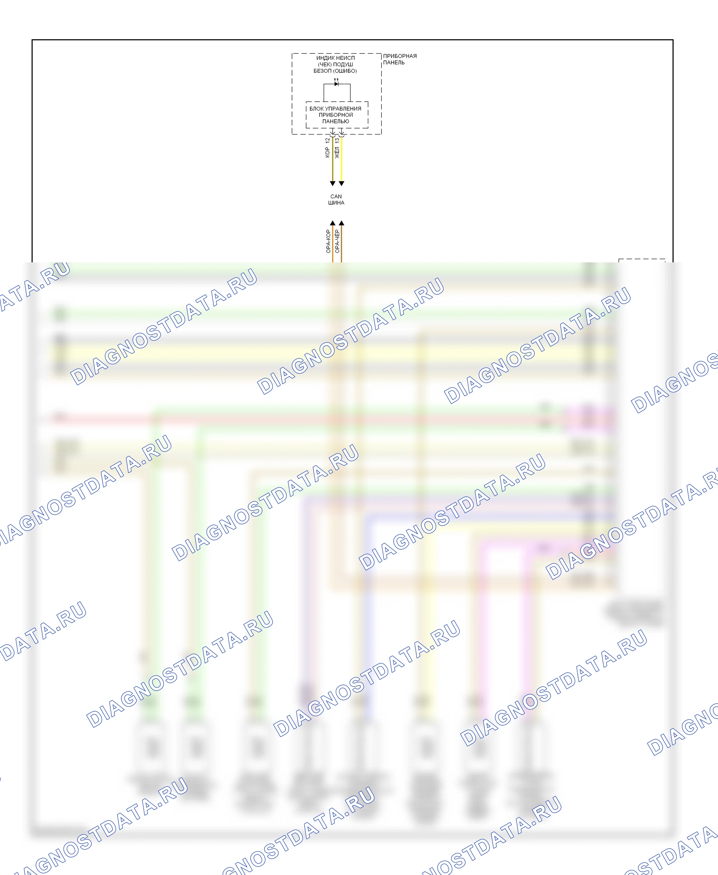 Подушки безопасности — Электросхема подушек безопасности, сша — Электросхема подушек безопасности, сша (3 из 3). Volkswagen Jetta V (2005-2011)