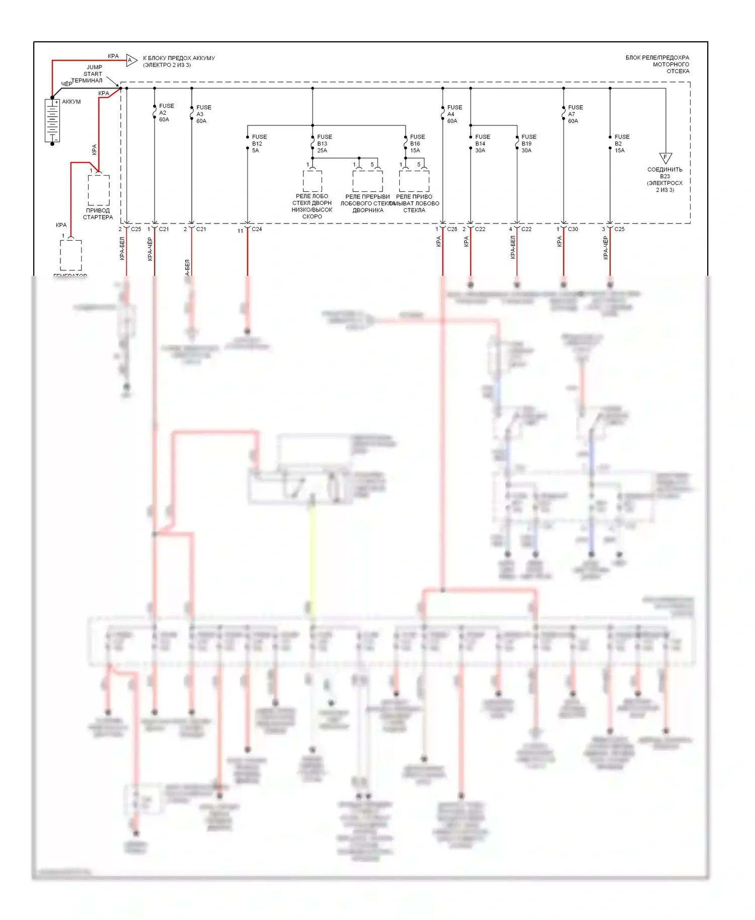 Блок предохранителей и реле — Электросхема блока предохранителей реле — Электросхема блока предохранителей реле (1 из 3). Volvo S60 I (2000-2004)