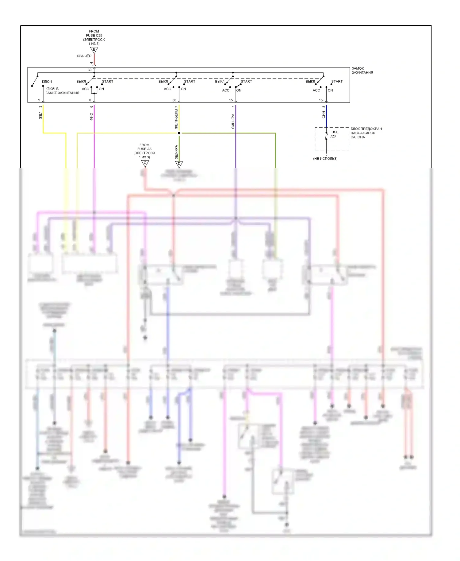 Блок предохранителей и реле — Электросхема блока предохранителей реле — Электросхема блока предохранителей реле (3 из 3). Volvo S60 I (2000-2004)