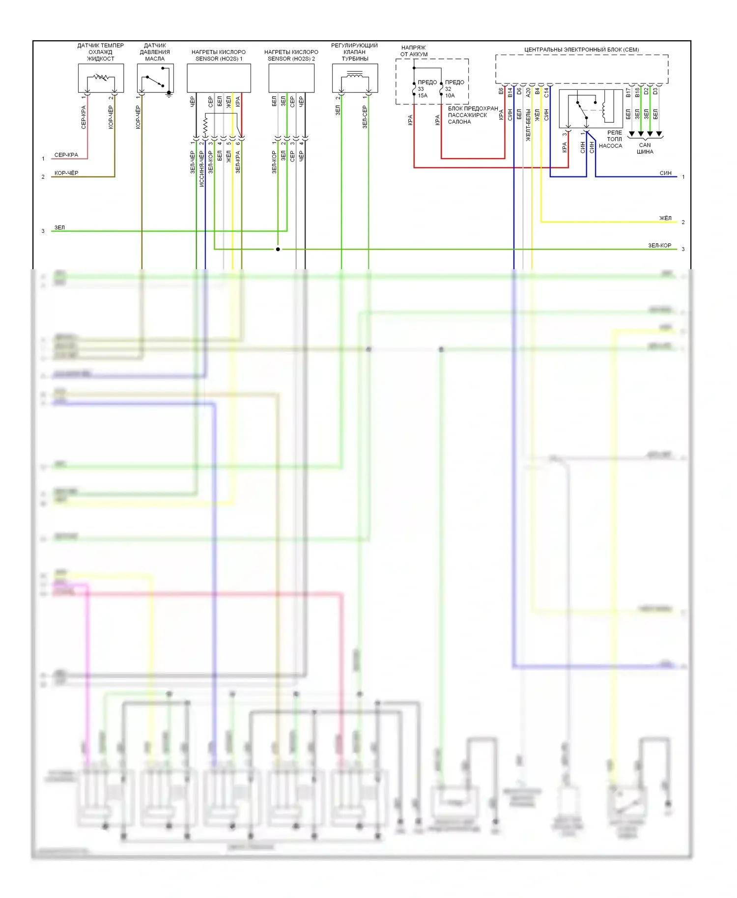 Двигатель — Электросхема двигателя 2.3л турбины — Электросхема двигателя 2.3л турбины (2 из 3). Volvo S60 I (2000-2004)