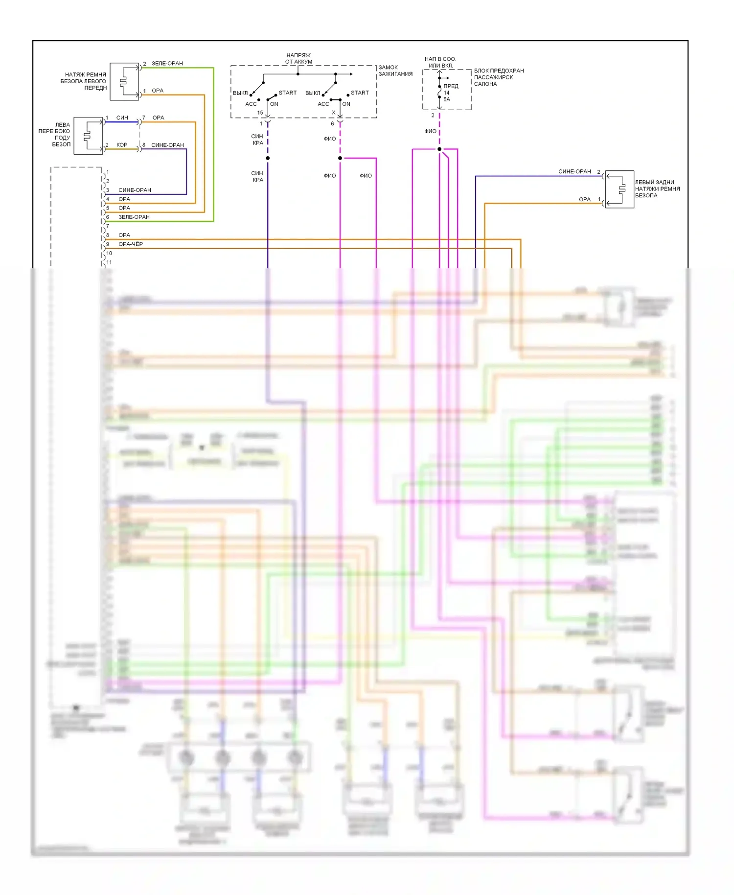 Подушки безопасности — Электросхема подушек безопасности — Электросхема подушек безопасности (1 из 2). Volvo S60 I (2000-2004)
