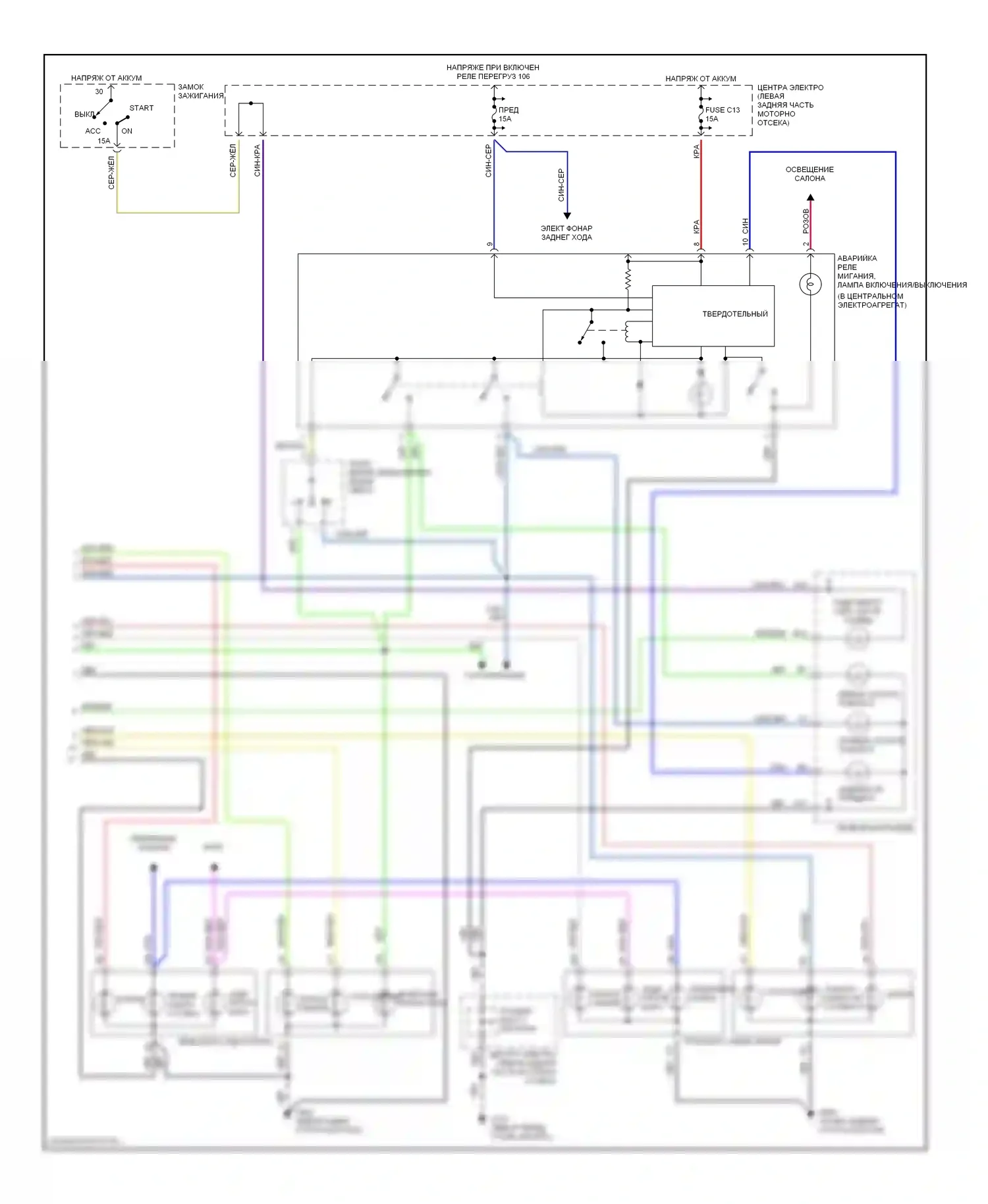 Фары и фонари — Электросхема фар и фонарей — Электросхема фар и фонарей (2 из 2). Volvo S70 I (1997-2000)