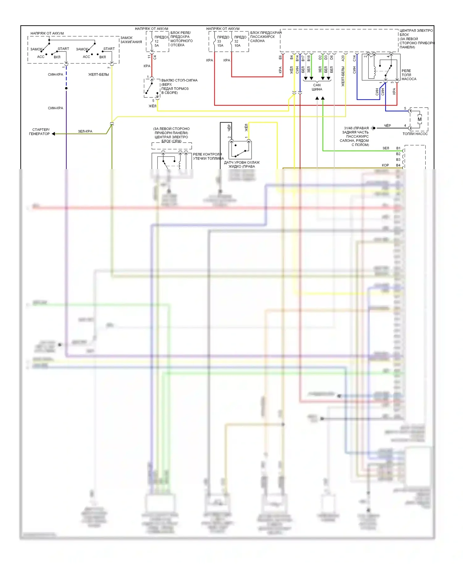 Двигатель — Электросхема двигателя 2.9л турбо — Электросхема двигателя 2.9л турбо (3 из 3). Volvo S80 I рестайлинг (2003-2006)