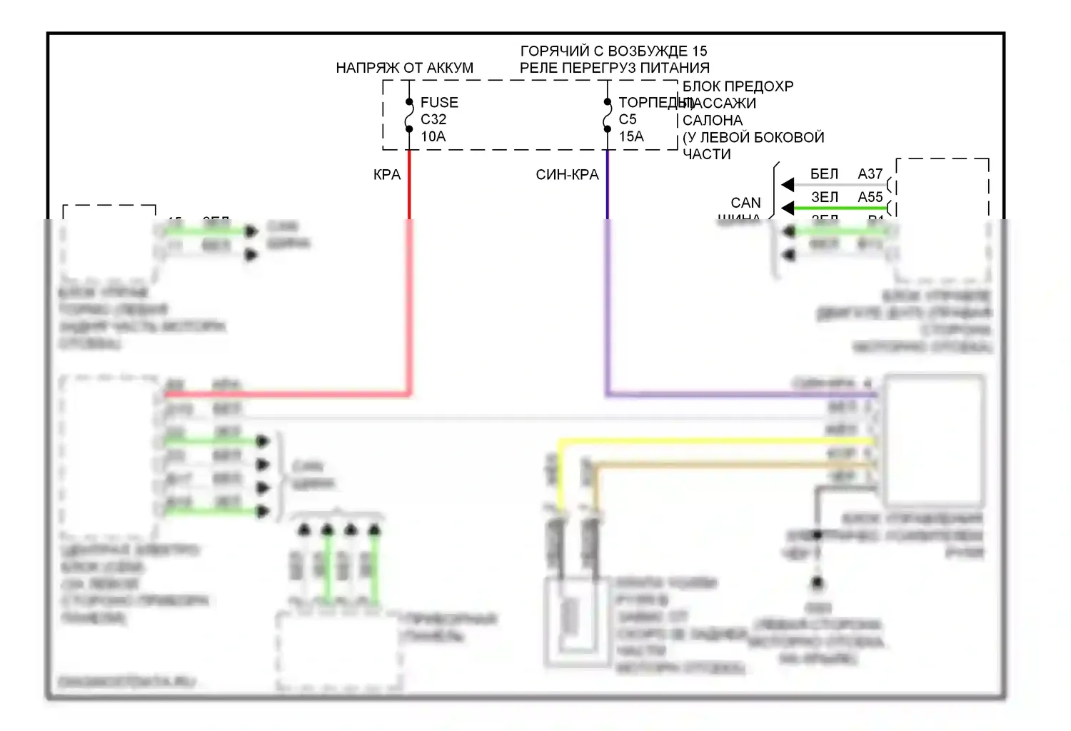 Электроусилитель руля — Электросхема электроусилителя руля — Электросхема электроусилителя руля. Volvo S80 I рестайлинг (2003-2006)