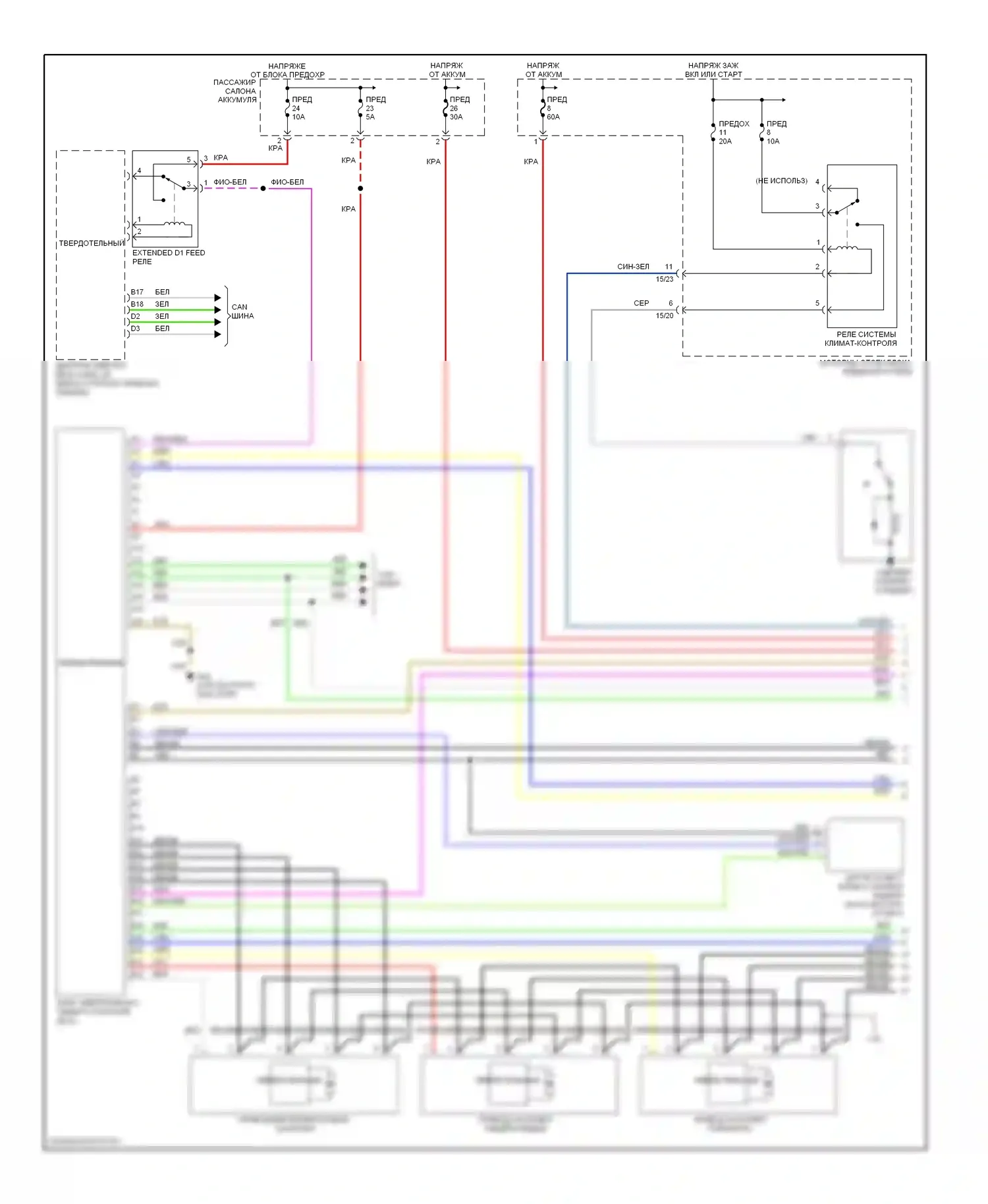 Кондиционирование воздуха — Электросхема климат контроля — Электросхема климат контроля (1 из 2). Volvo S80 I рестайлинг (2003-2006)
