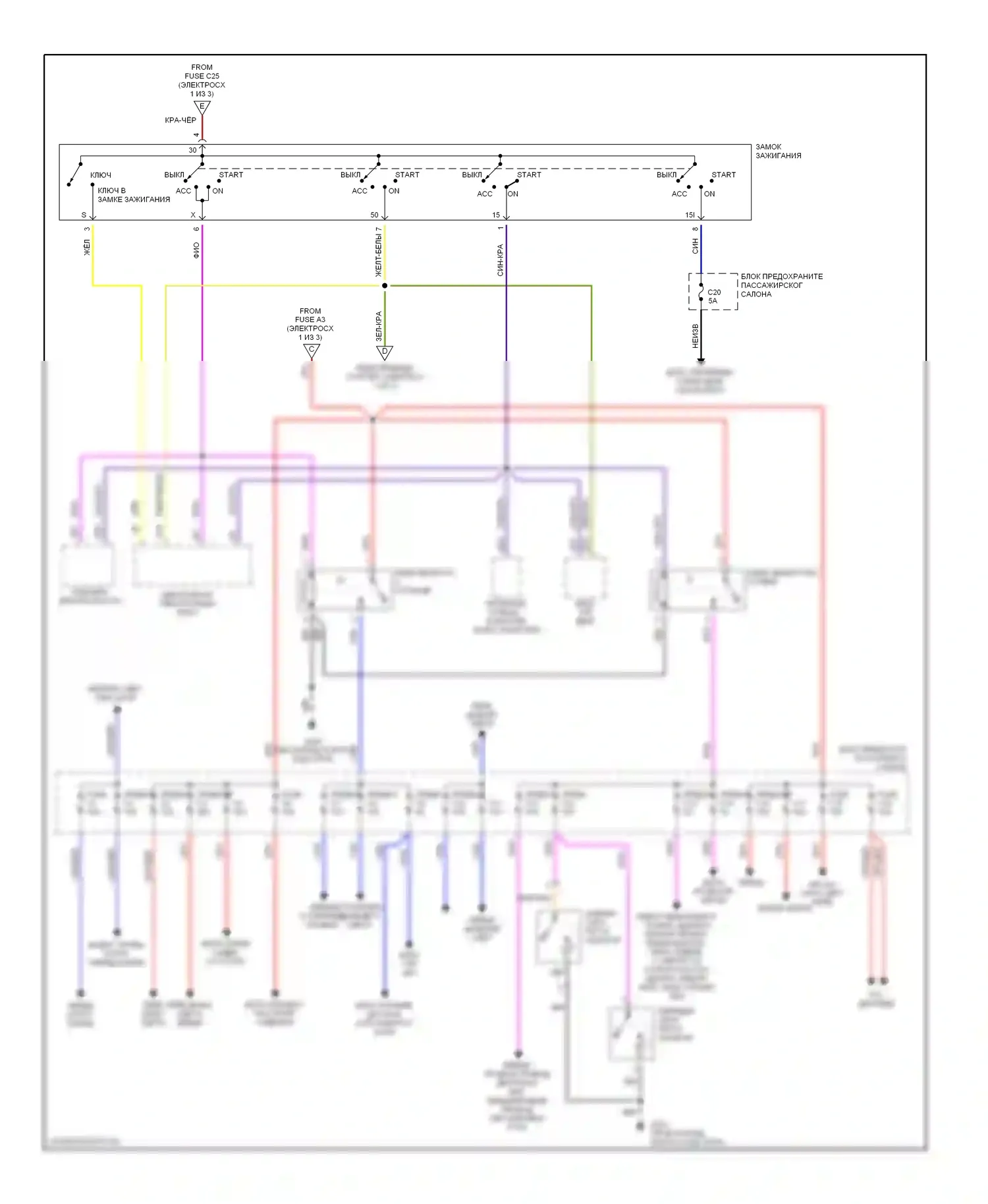 Блок предохранителей и реле — Электросхема блока предохранителей реле — Электросхема блока предохранителей реле (3 из 3). Volvo S80 I (1998-2003)