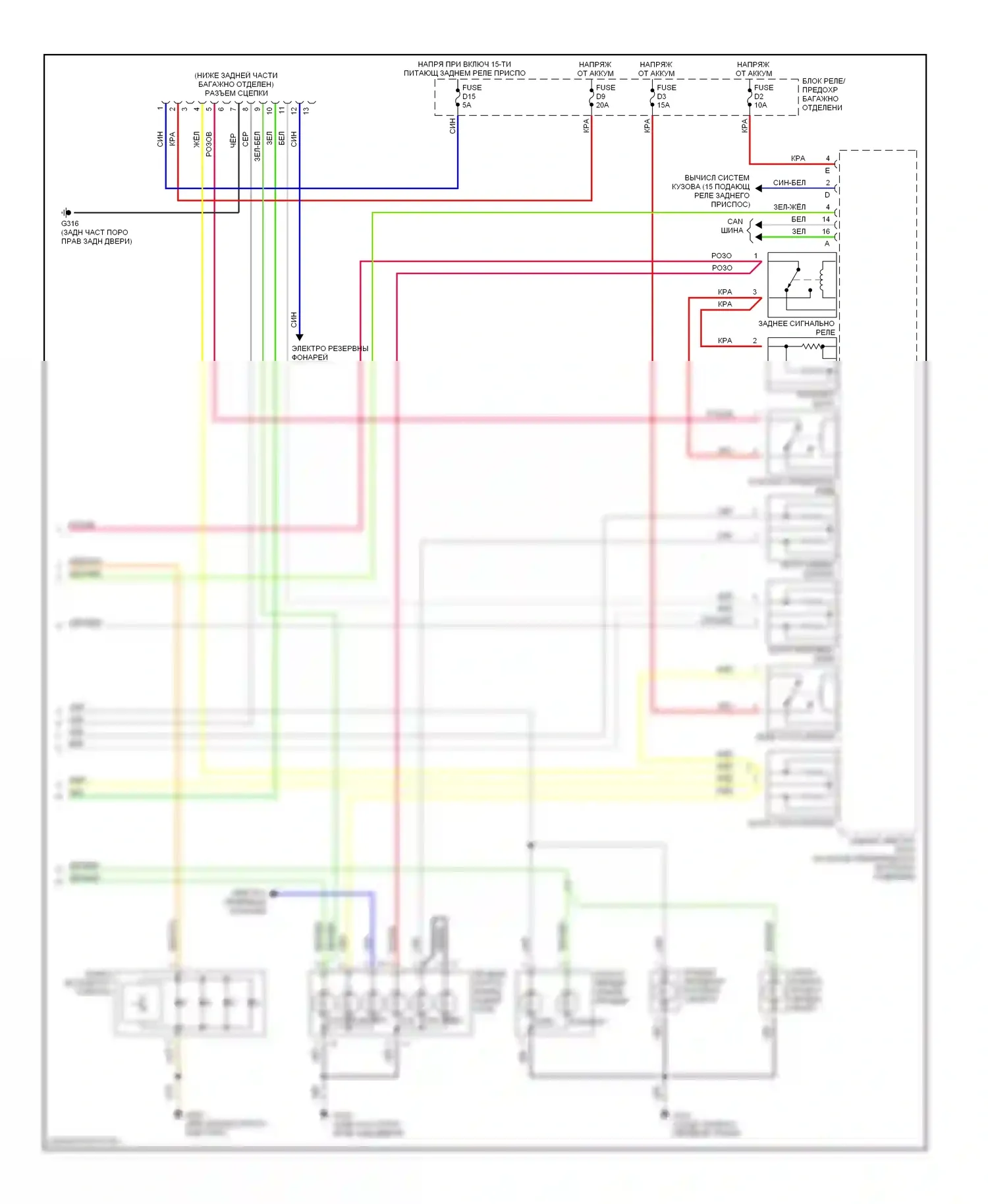 Фары и фонари — Электросхема фар и фонарей — Электросхема фар и фонарей (2 из 2). Volvo S80 I (1998-2003)